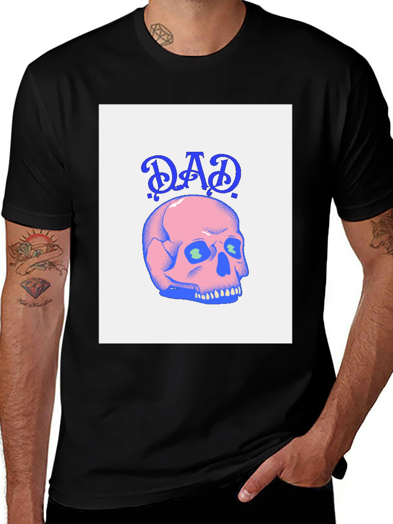 Variant 18 of Dad Skull Graphic T-Shirt - Black