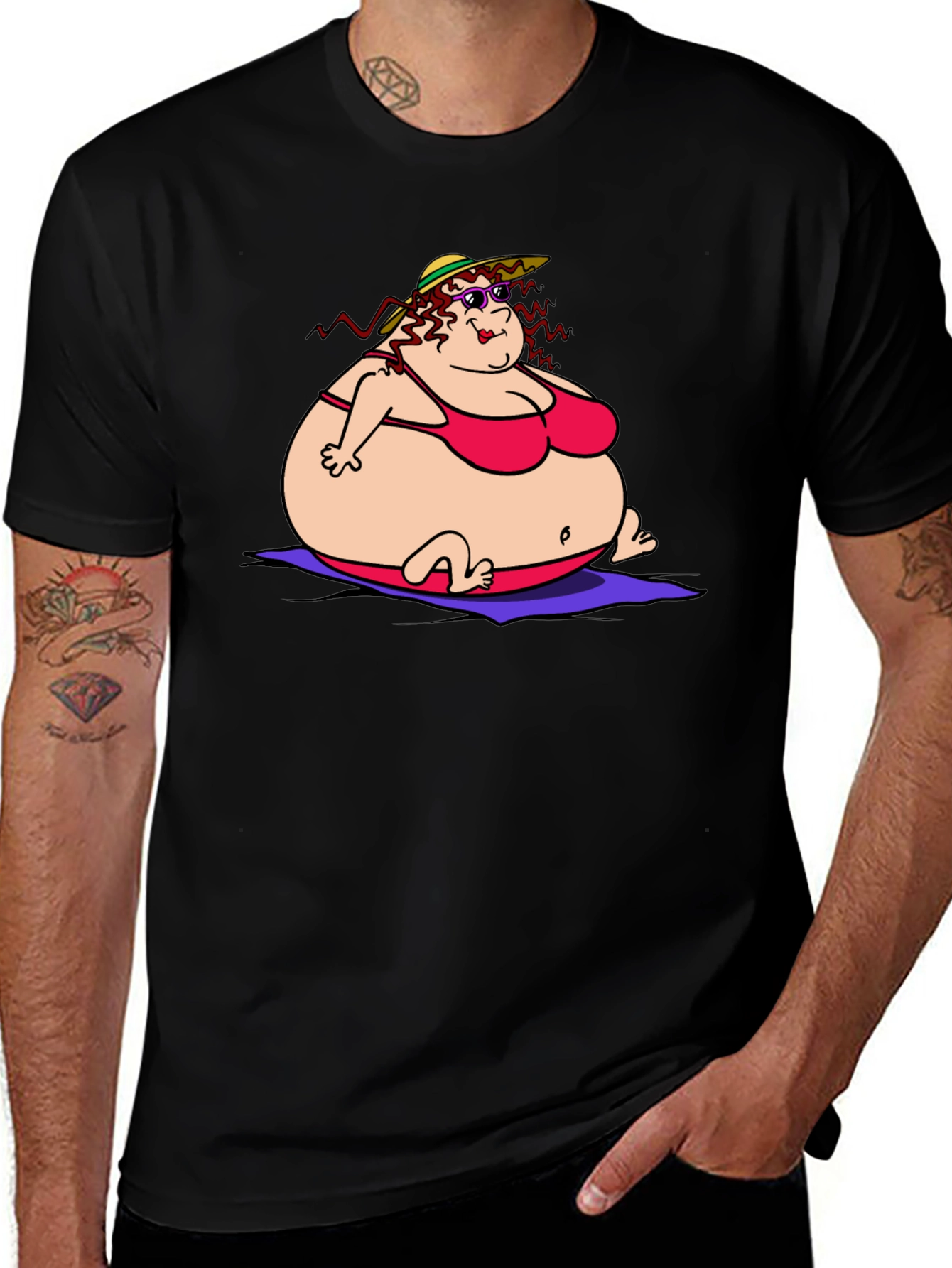 Variant 12 of Humorous Cartoon Lady T-Shirt