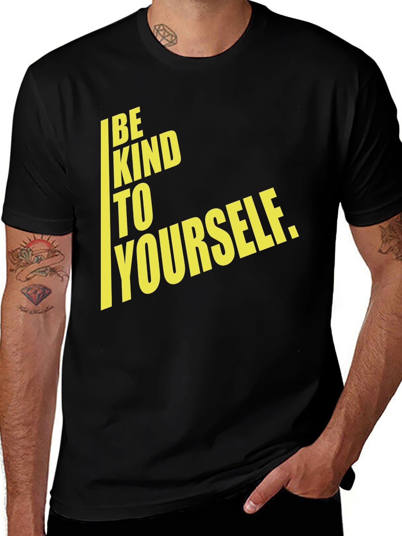 Variant 23 of Be Kind to Yourself Black Graphic Tee