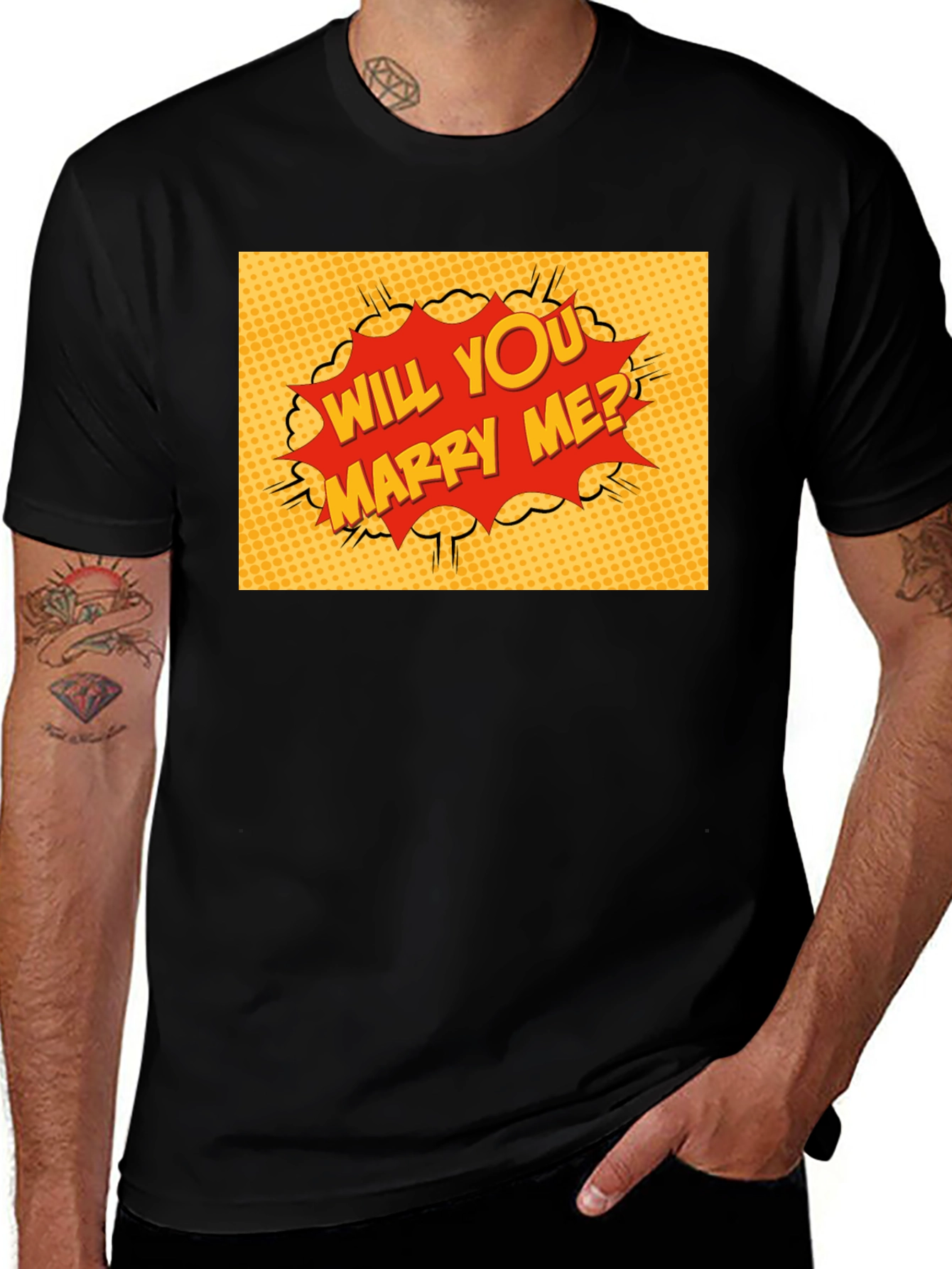 Variant 7 of Marry Me? Comic Style Graphic Tee