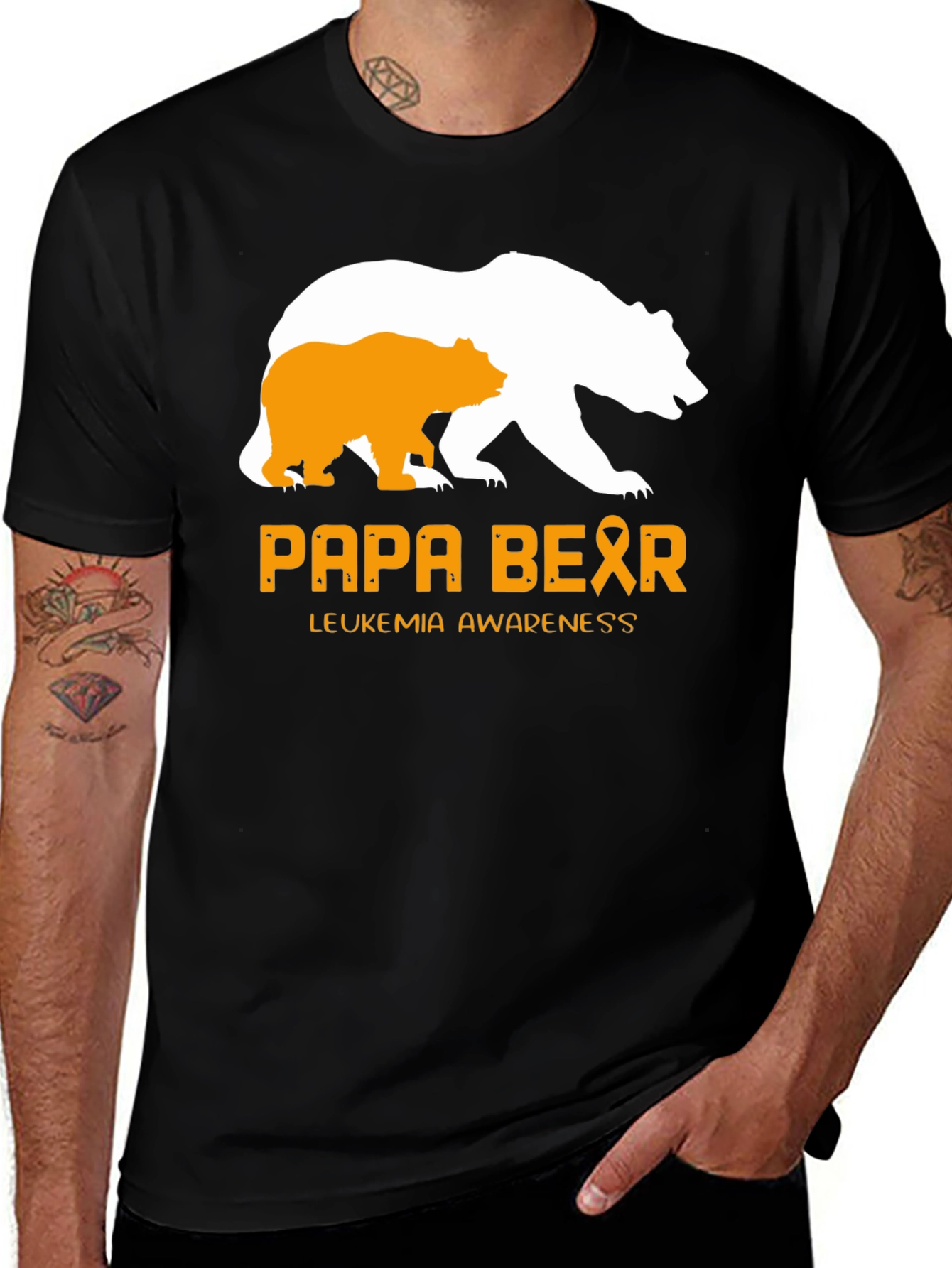 Variant 3 of Papa Bear Leukemia Awareness T-Shirt
