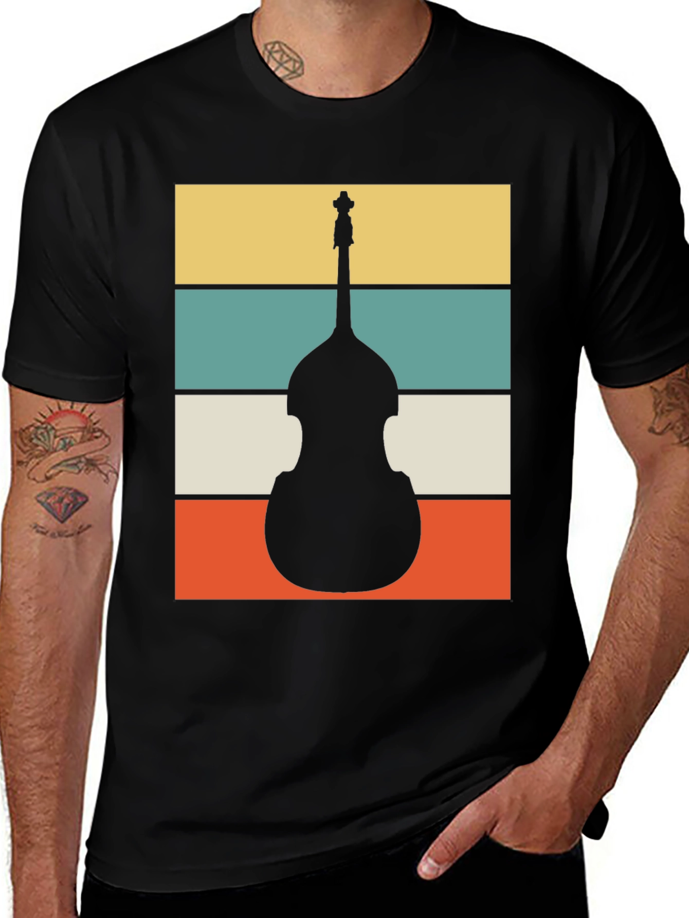 Variant 28 of Retro Bass Guitar Graphic Tee - Musician T-Shirt
