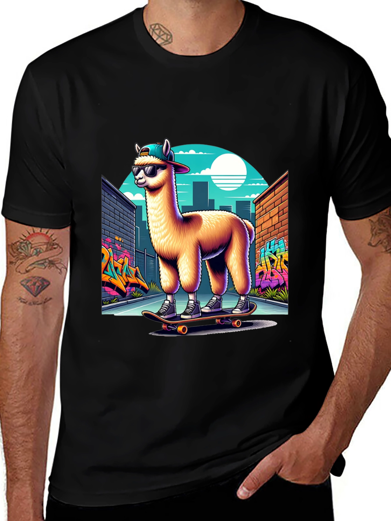 Skateboarding Llama T-Shirt