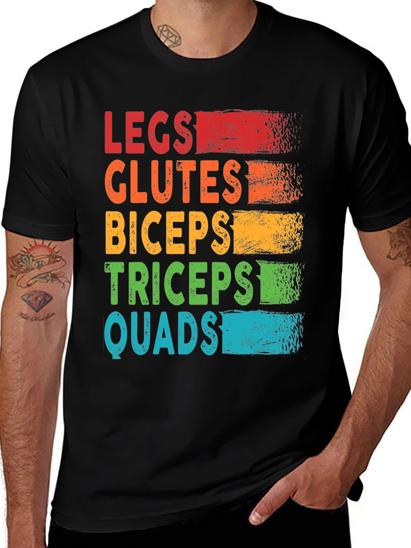 Workout Goals T-Shirt: Legs, Glutes, Biceps, Triceps, Quads