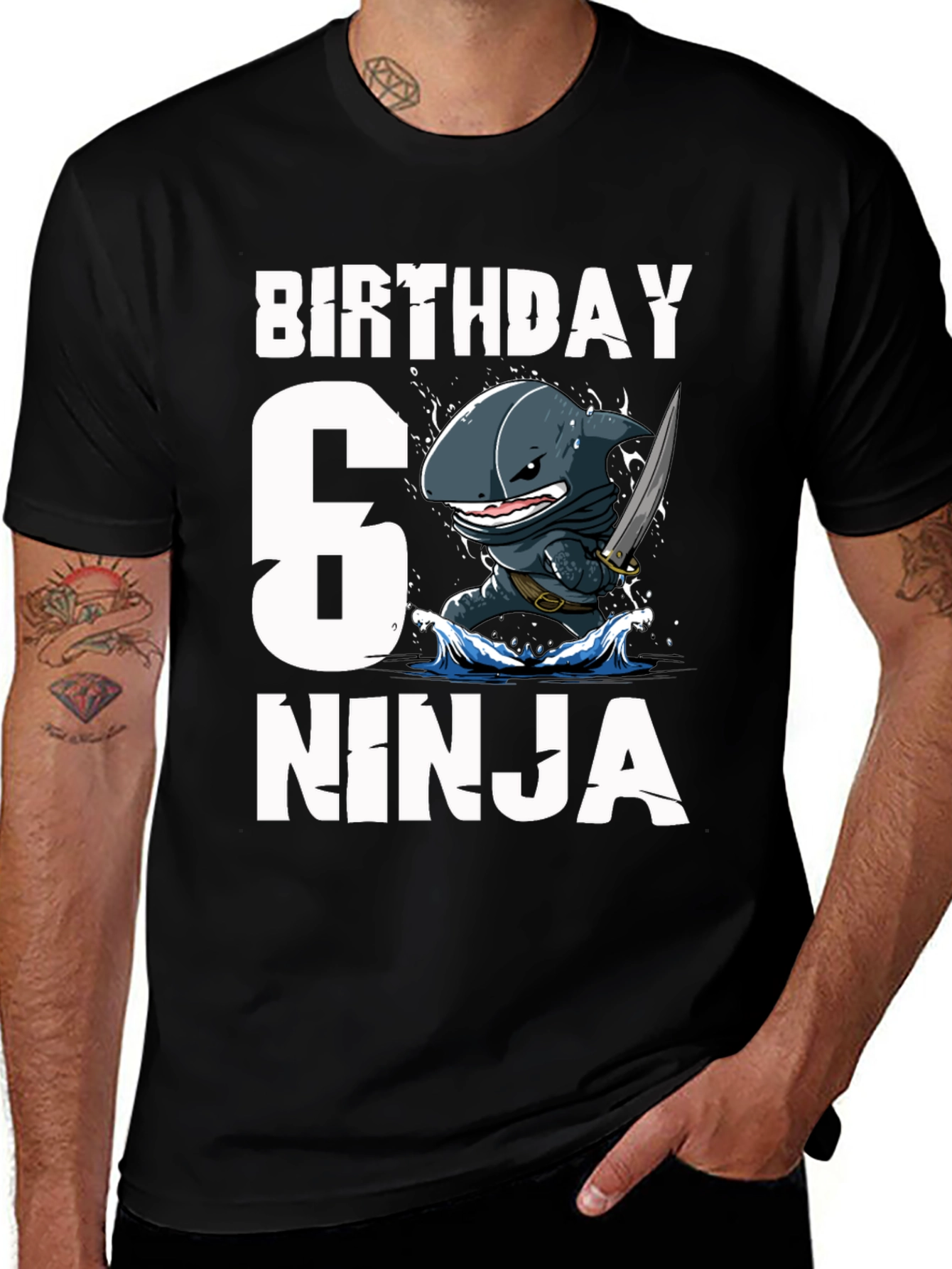 Variant 8 of 6th Birthday Ninja Shark T-Shirt