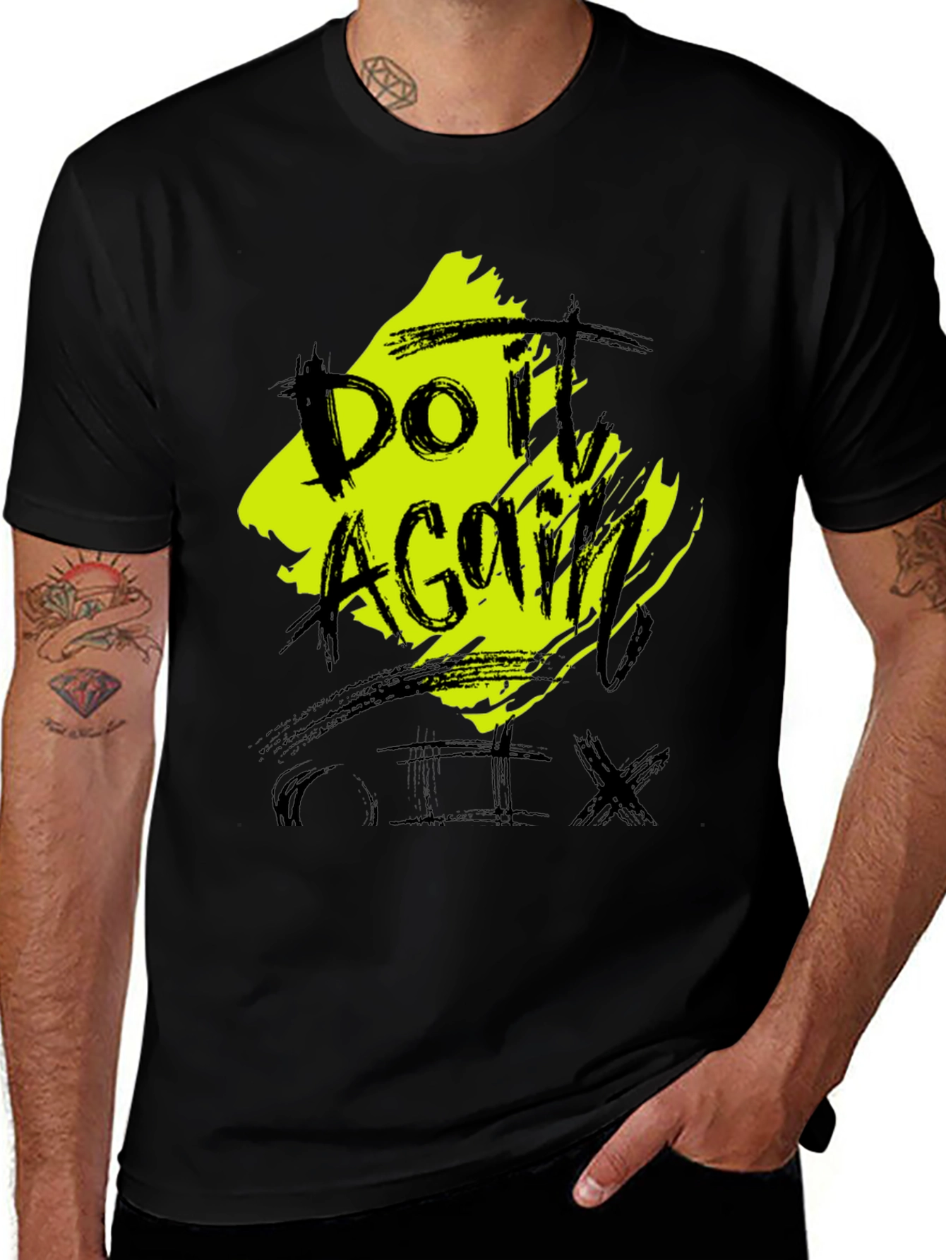 Variant 11 of Do It Again Graphic Tee - Black Casual Shirt