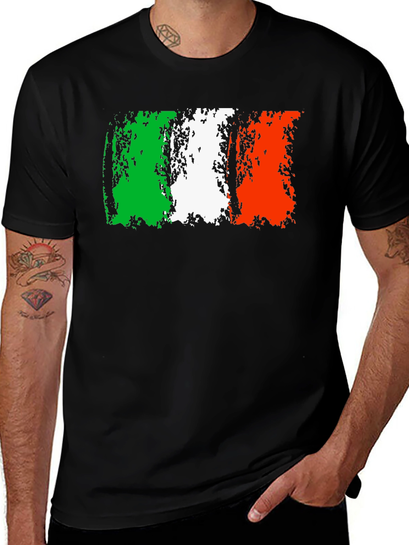Variant 30 of Italy Flag Graphic Tee - Distressed Design