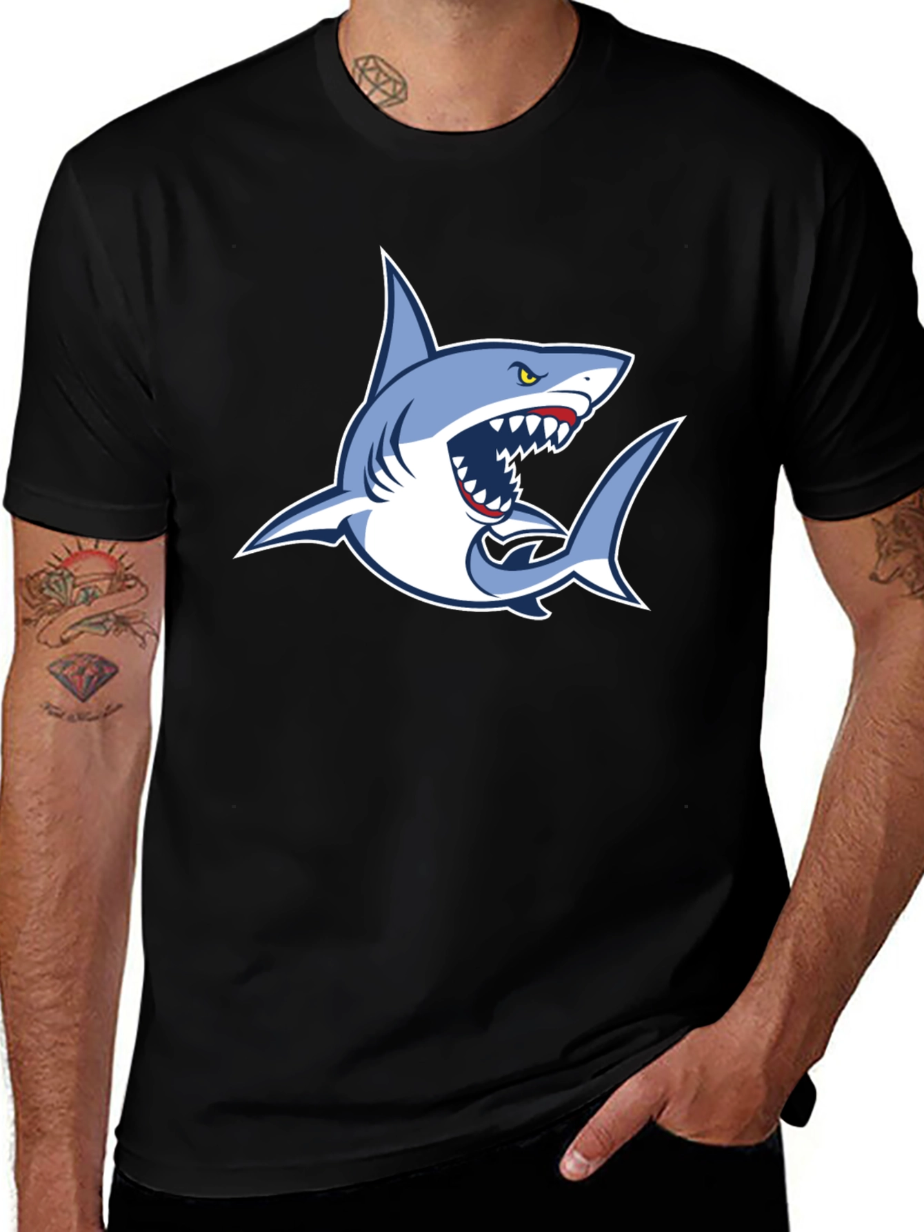 Variant 28 of Shark Graphic Black T-Shirt