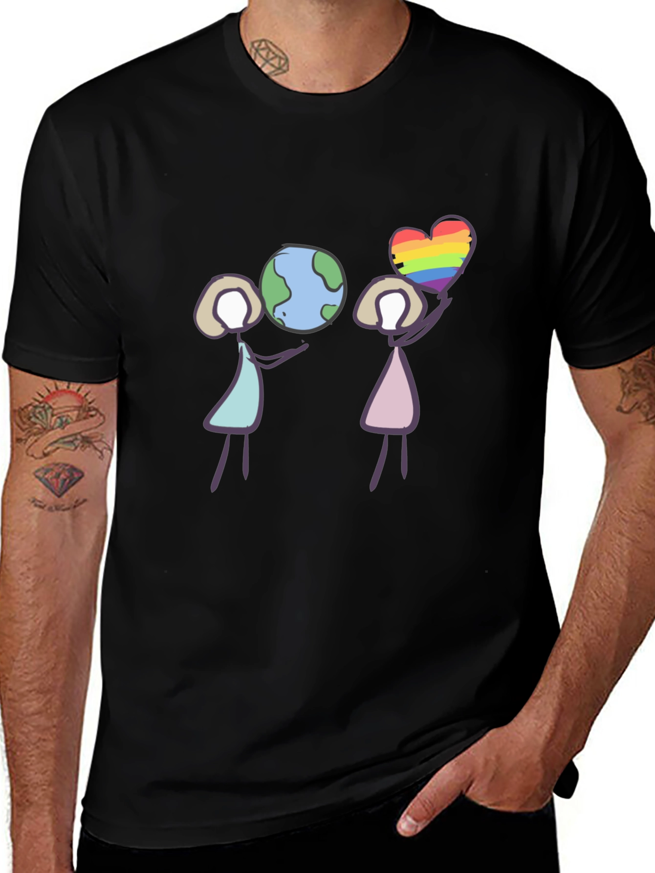 Variant 8 of Love the Earth LGBT Pride Graphic Tee
