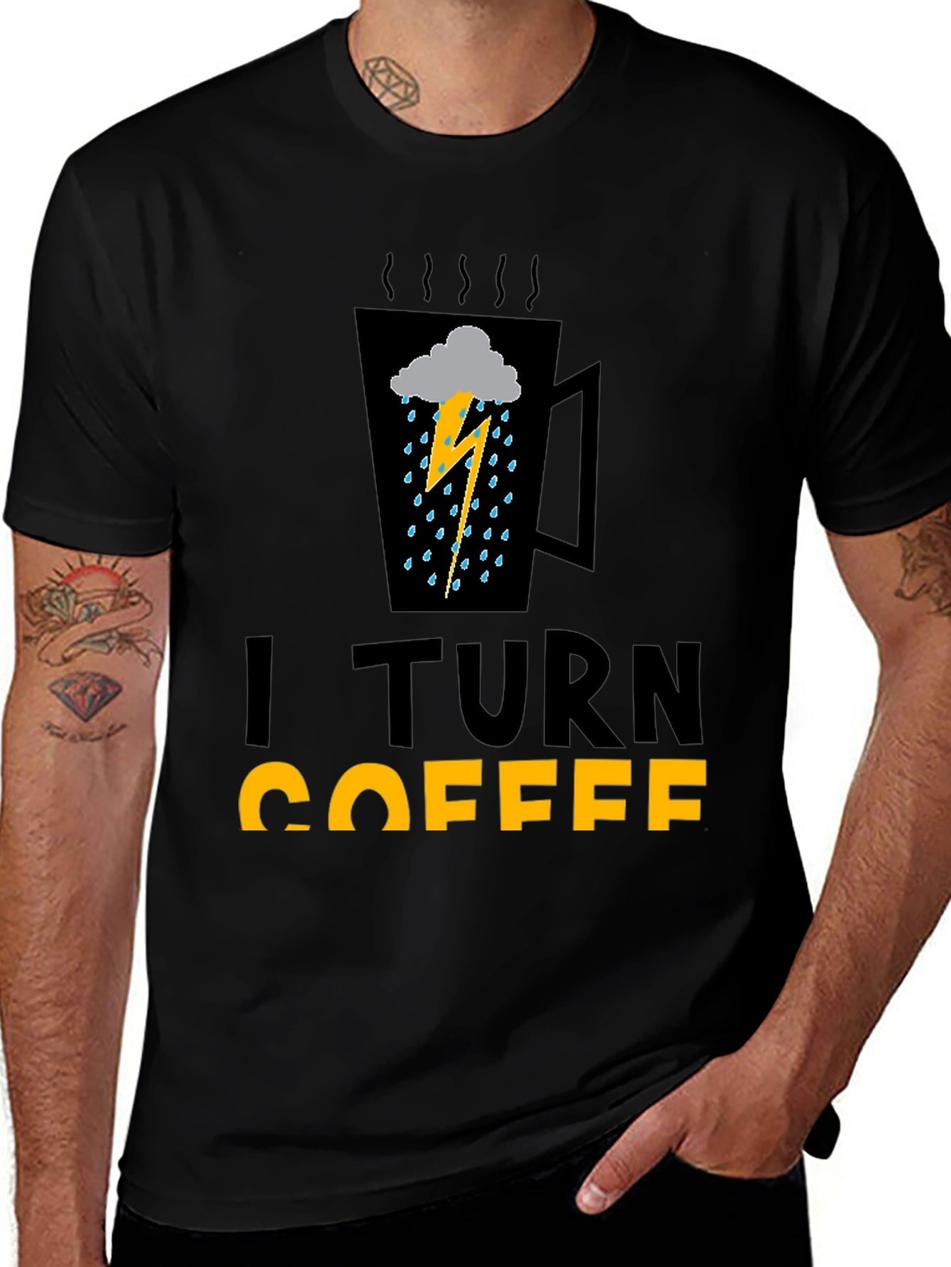 Variant 30 of I Turn Coffee Into Bad Weather Graphic Tee