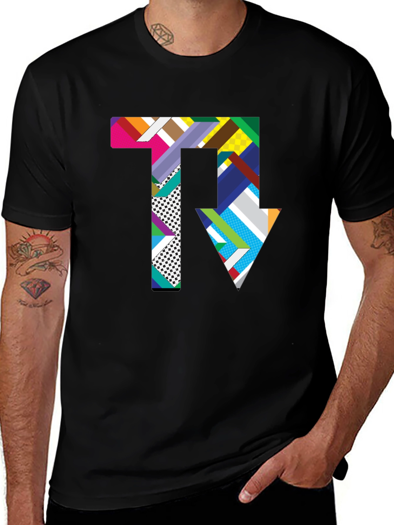 Variant 7 of Abstract Arrow Graphic Tee - Modern Streetwear