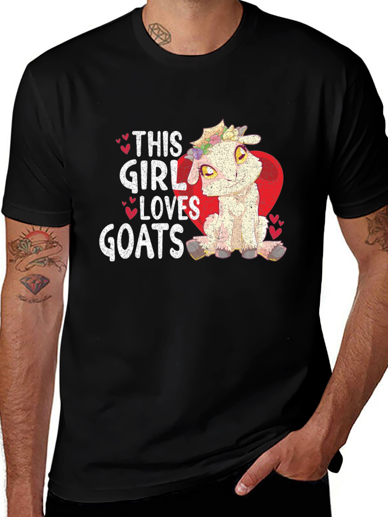 Variant 18 of This Girl Loves Goats Black T-Shirt