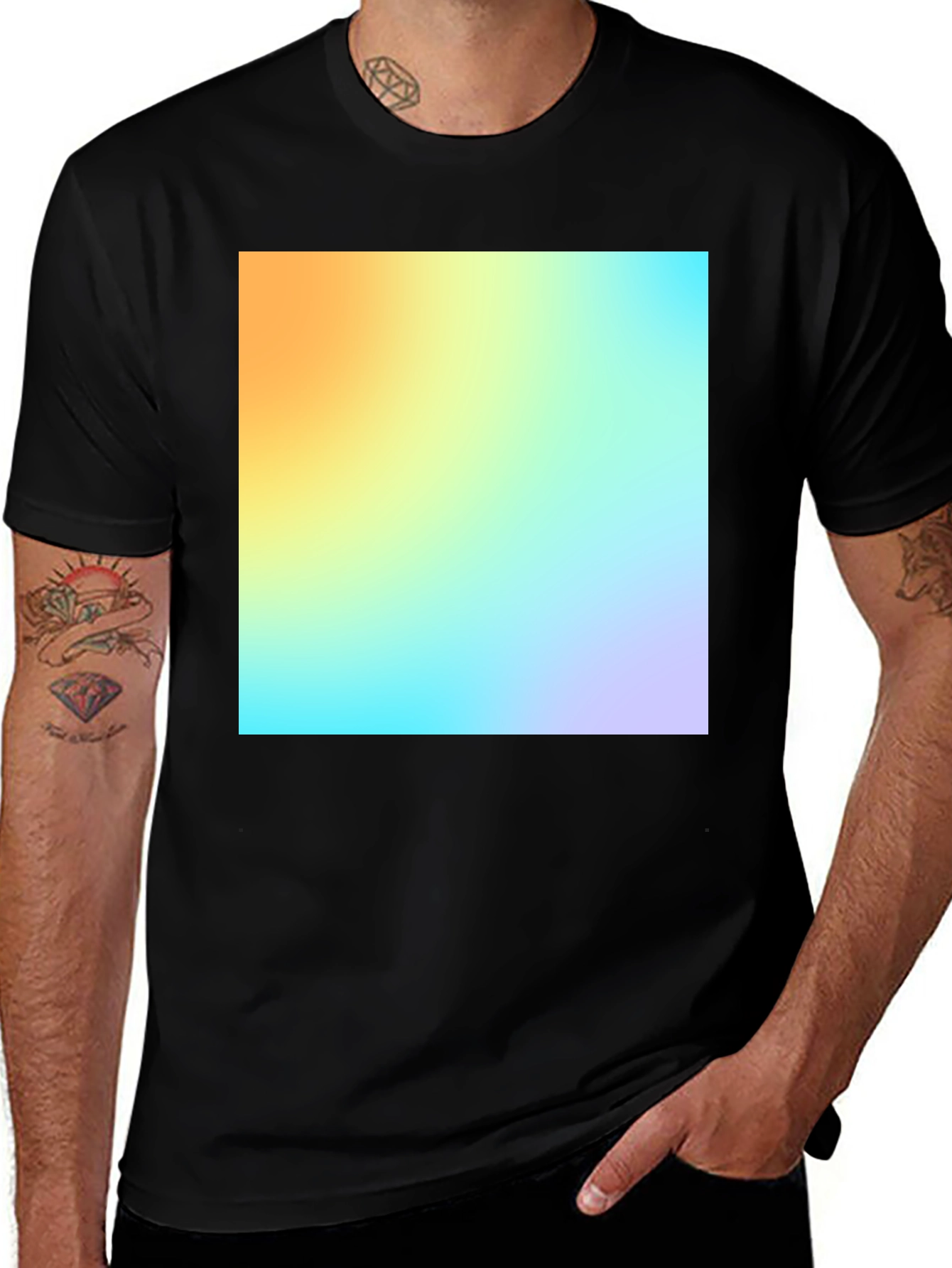 Variant 21 of Gradient Square Tee - Stylish Graphic Print T-Shirt