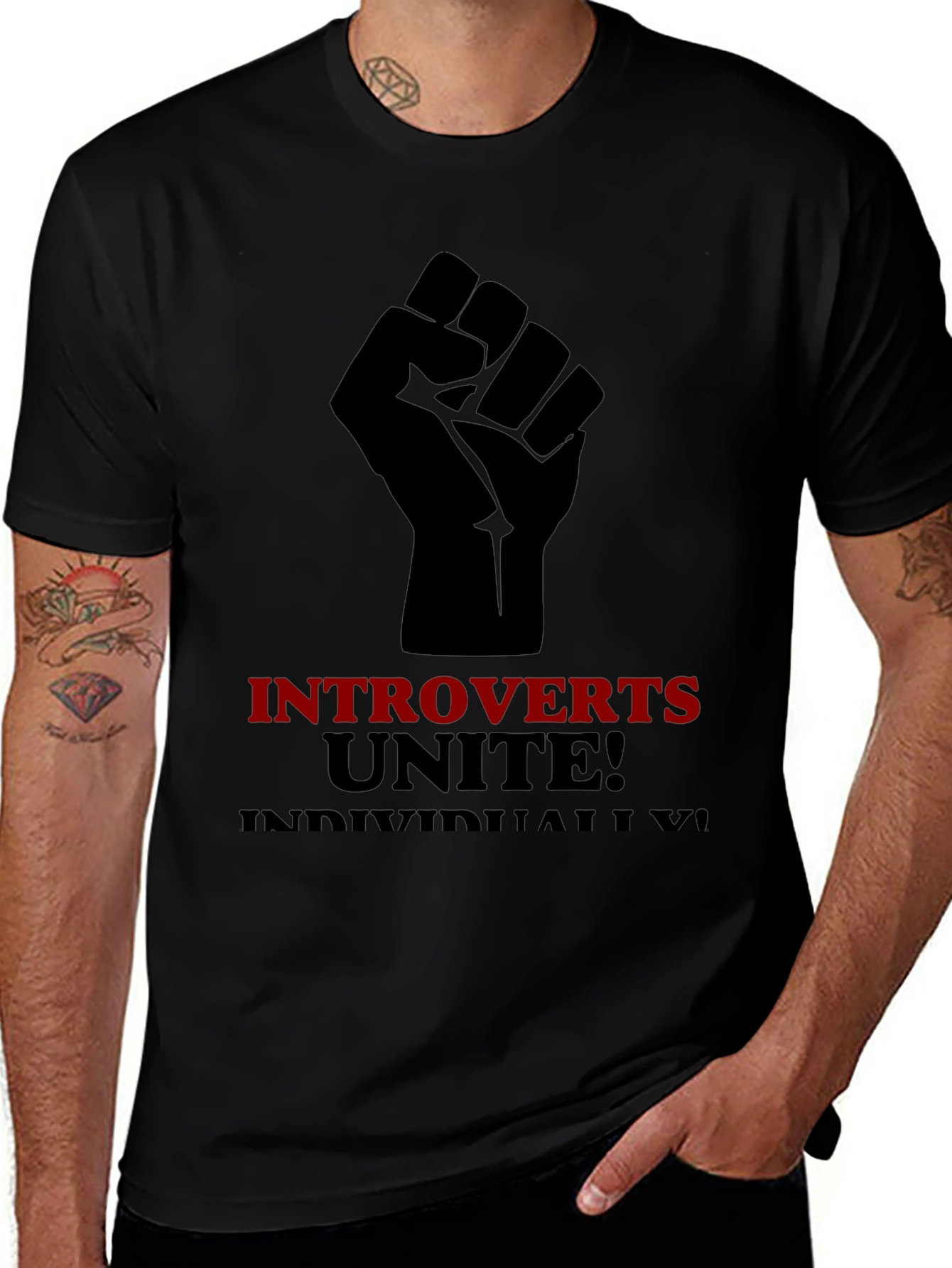 Variant 2 of Introverts Unite T-Shirt - Individually We Can Make A Difference