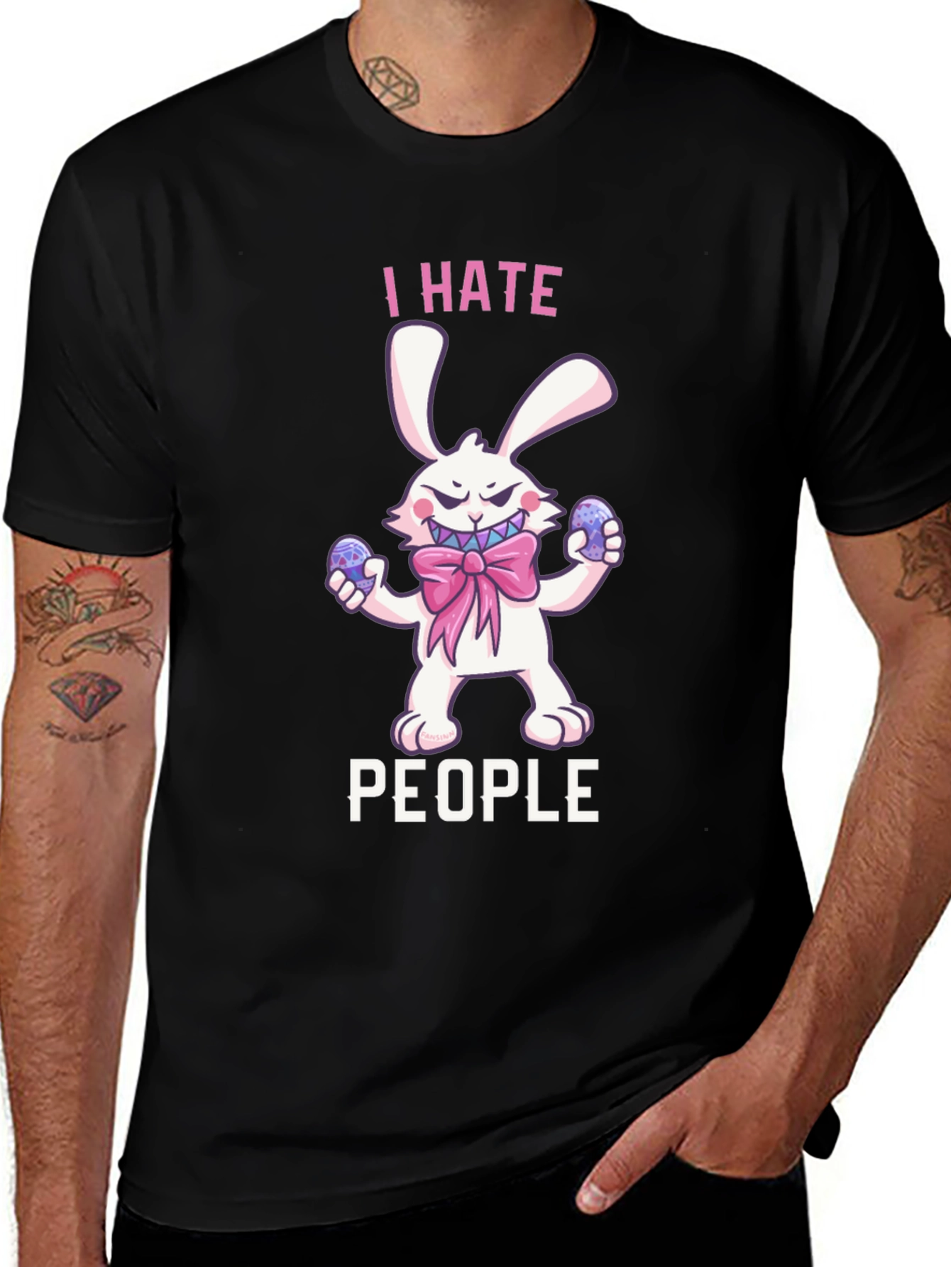 Variant 13 of I Hate People Bunny Graphic T-Shirt