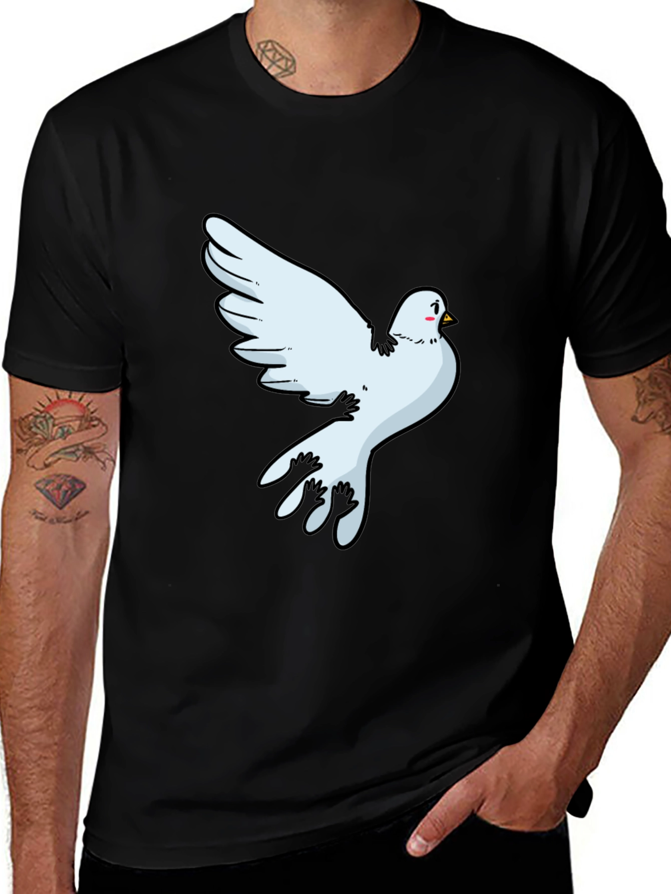 Variant 14 of Dove Graphic Black T-Shirt - Soft Cotton Blend
