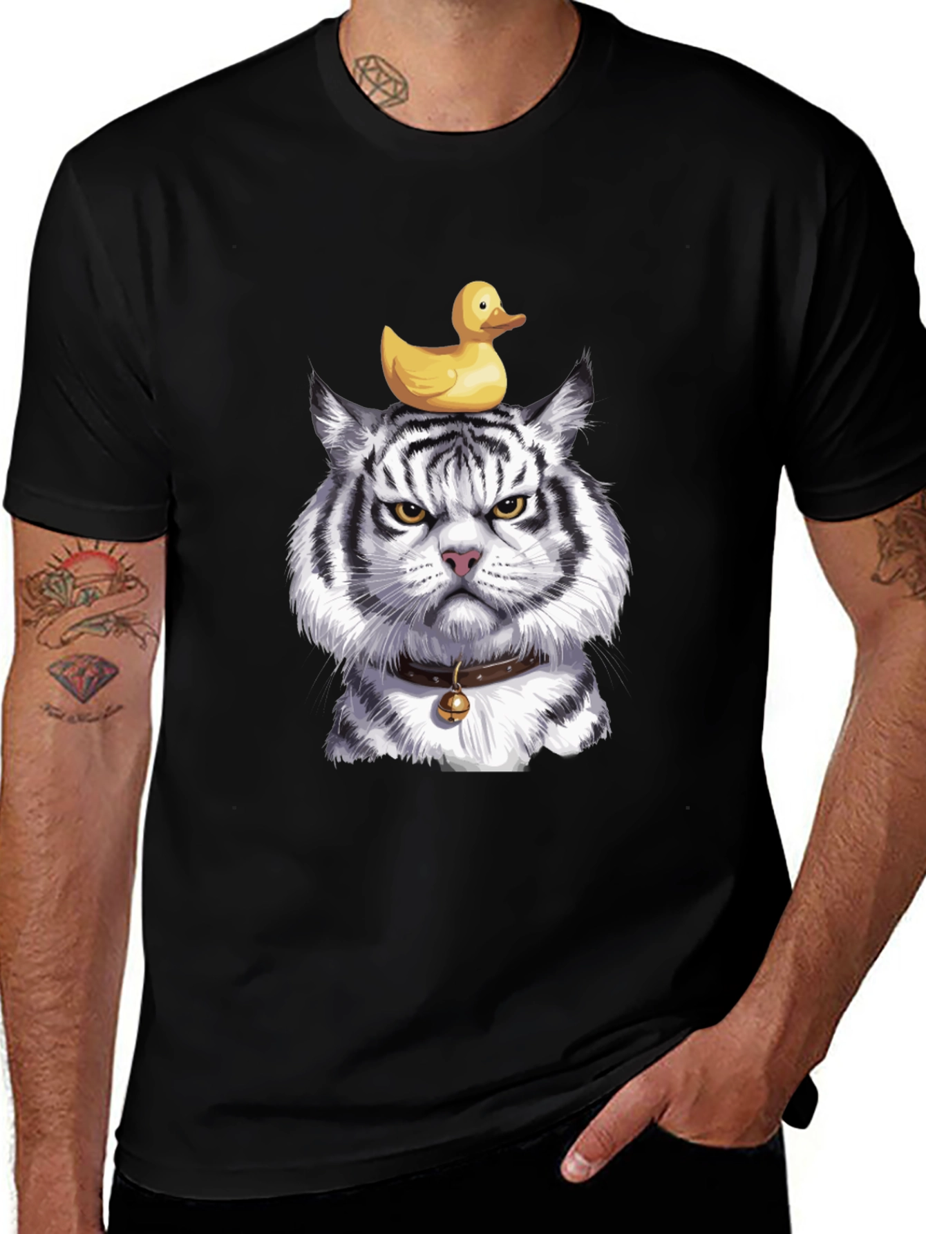 Variant 9 of Tiger with Duck on Head Graphic Tee