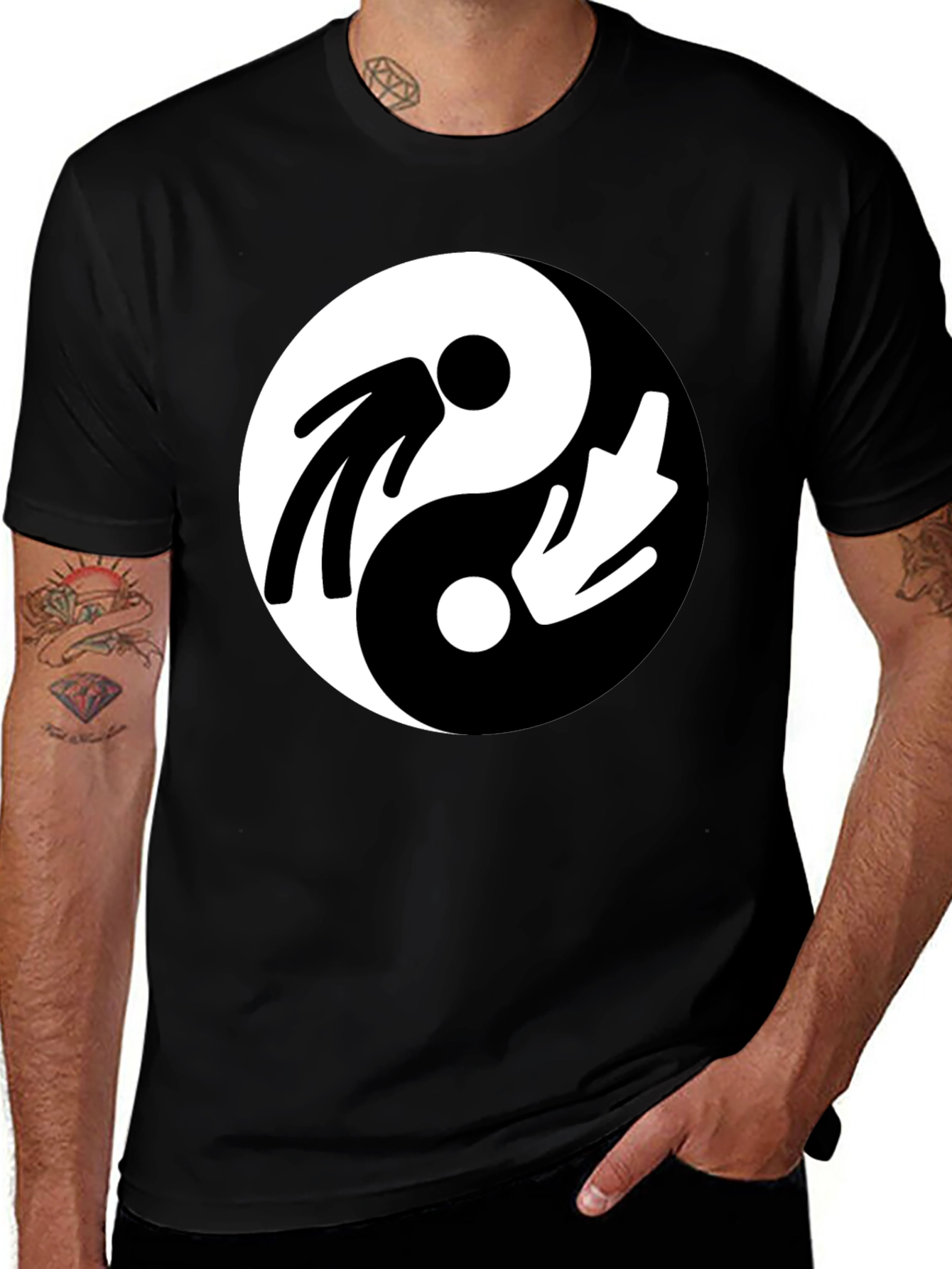 Variant 20 of Yin Yang Men's Graphic T-Shirt - Balance