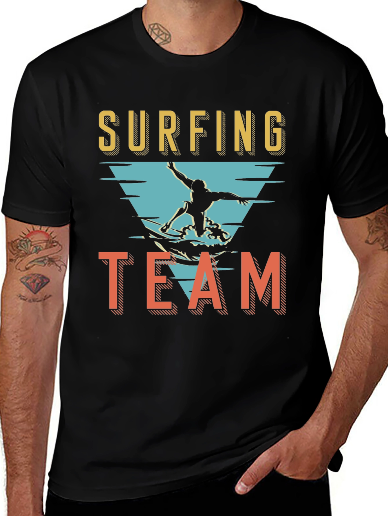 Variant 14 of Surfing Team Graphic T-Shirt - Black