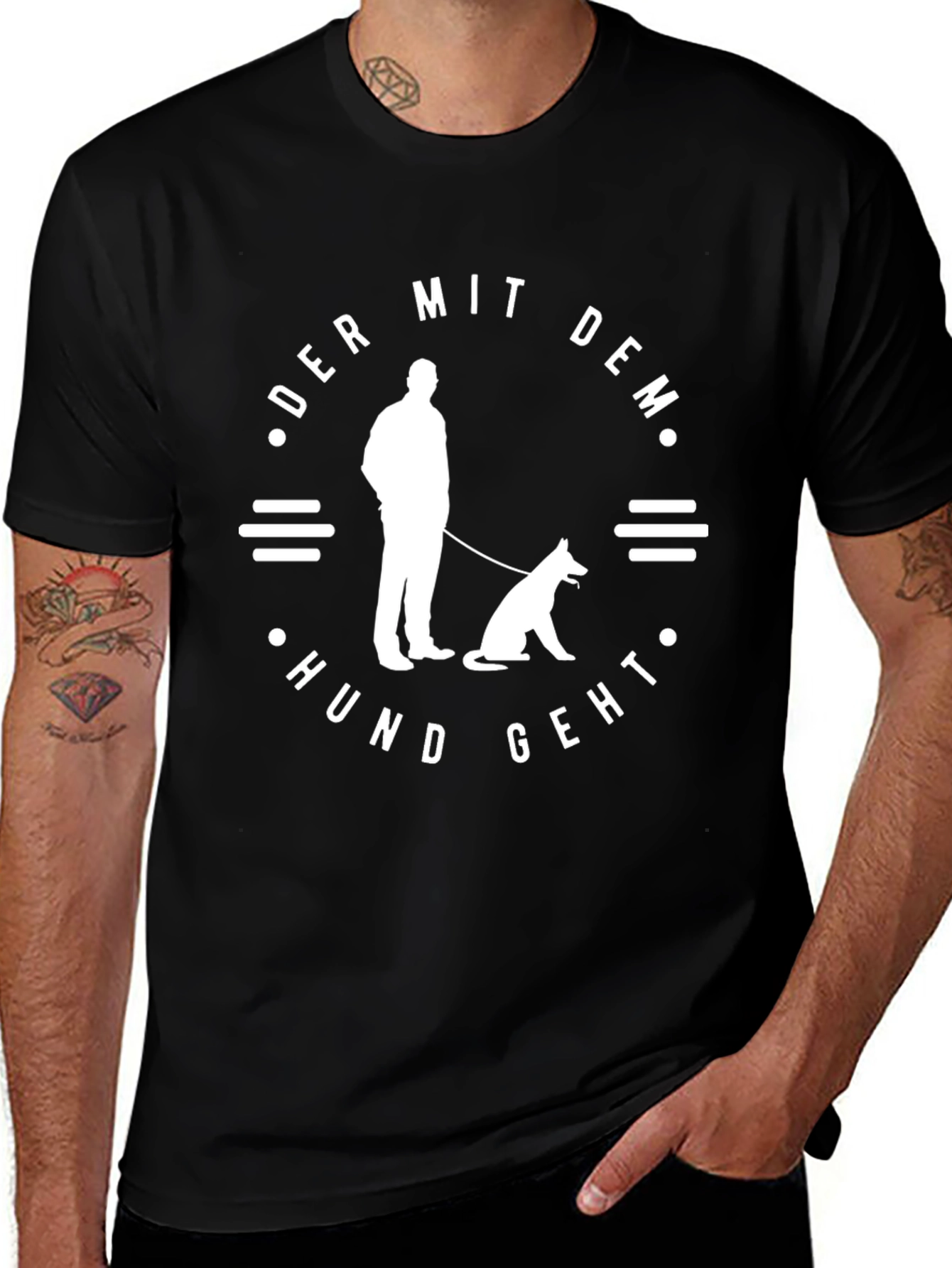 Variant 28 of Dog Walker T-Shirt - "Der Mit Dem Hund Geht"