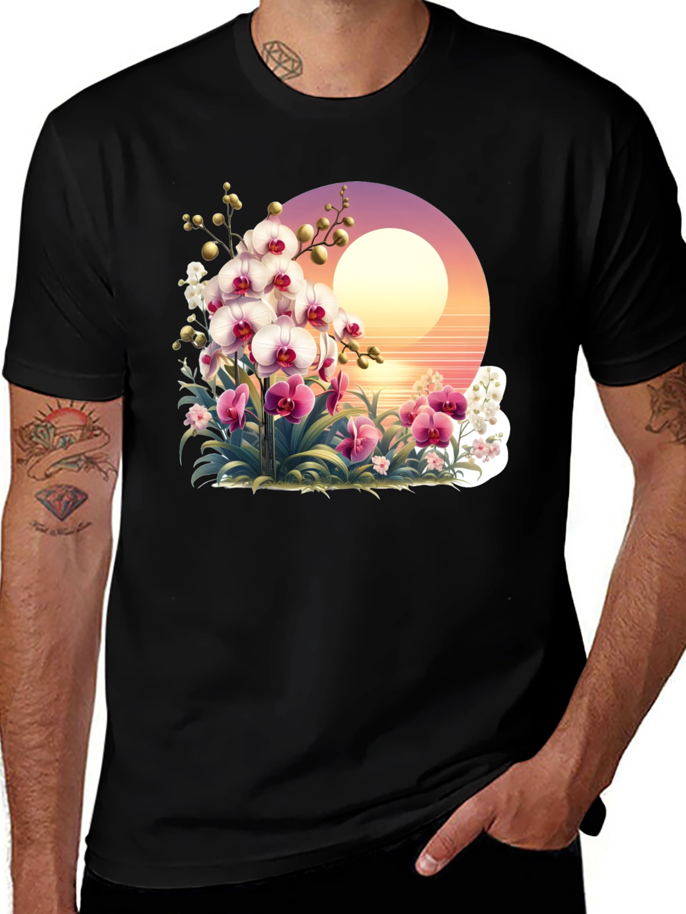 Variant 5 of Floral Sunset Graphic Tee