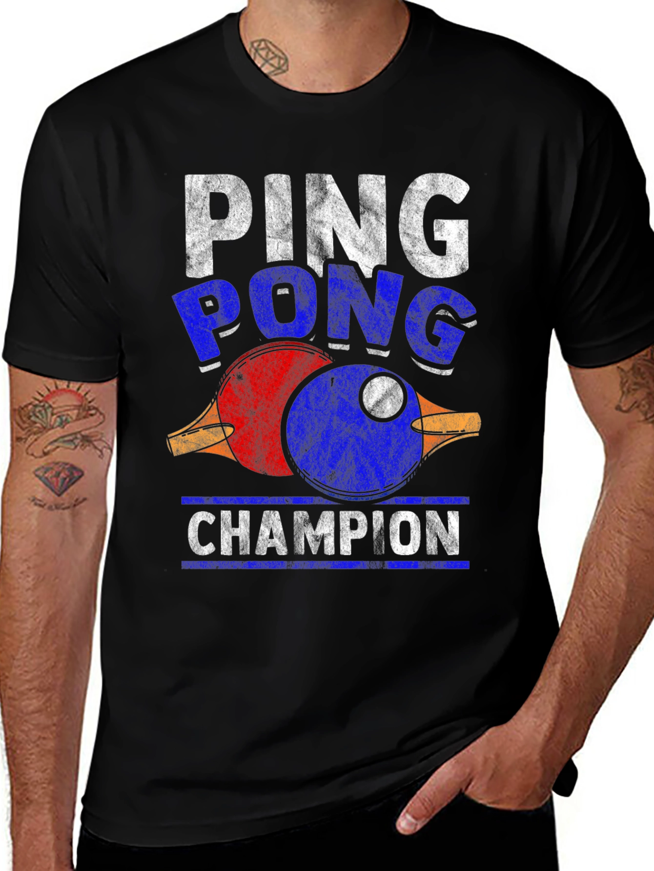 Variant 9 of Ping Pong Champion T-Shirt - Novelty Graphic Tee