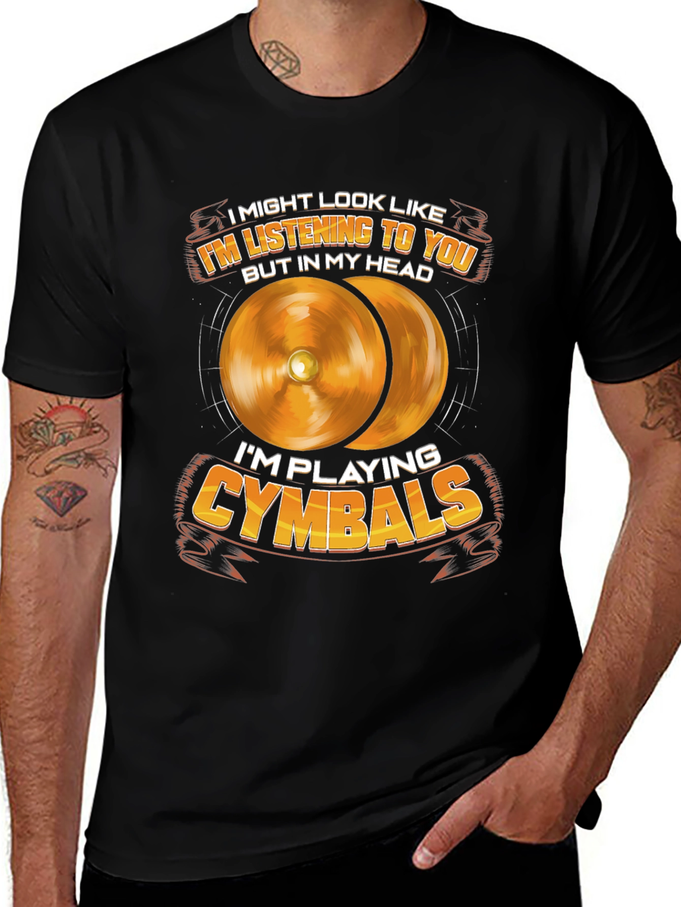 Variant 17 of Cymbals Drummer Humor Graphic T-Shirt