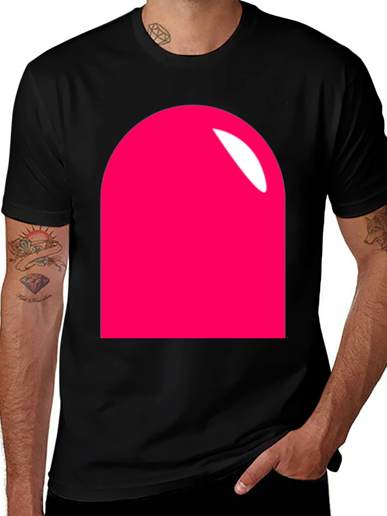 Variant 14 of Modern Pink Rounded Rectangle Graphic T-Shirt