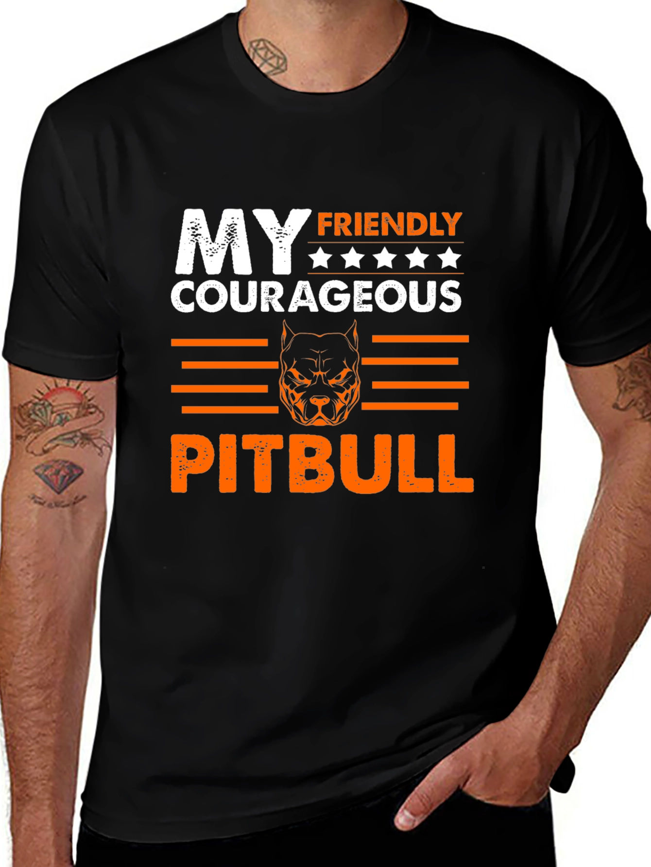Variant 14 of My Friendly Courageous Pitbull T-Shirt