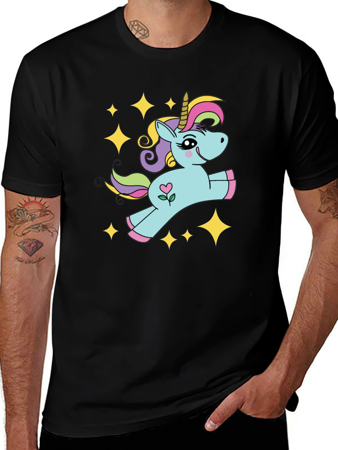 Variant 28 of Cute Unicorn Stars Graphic T-Shirt