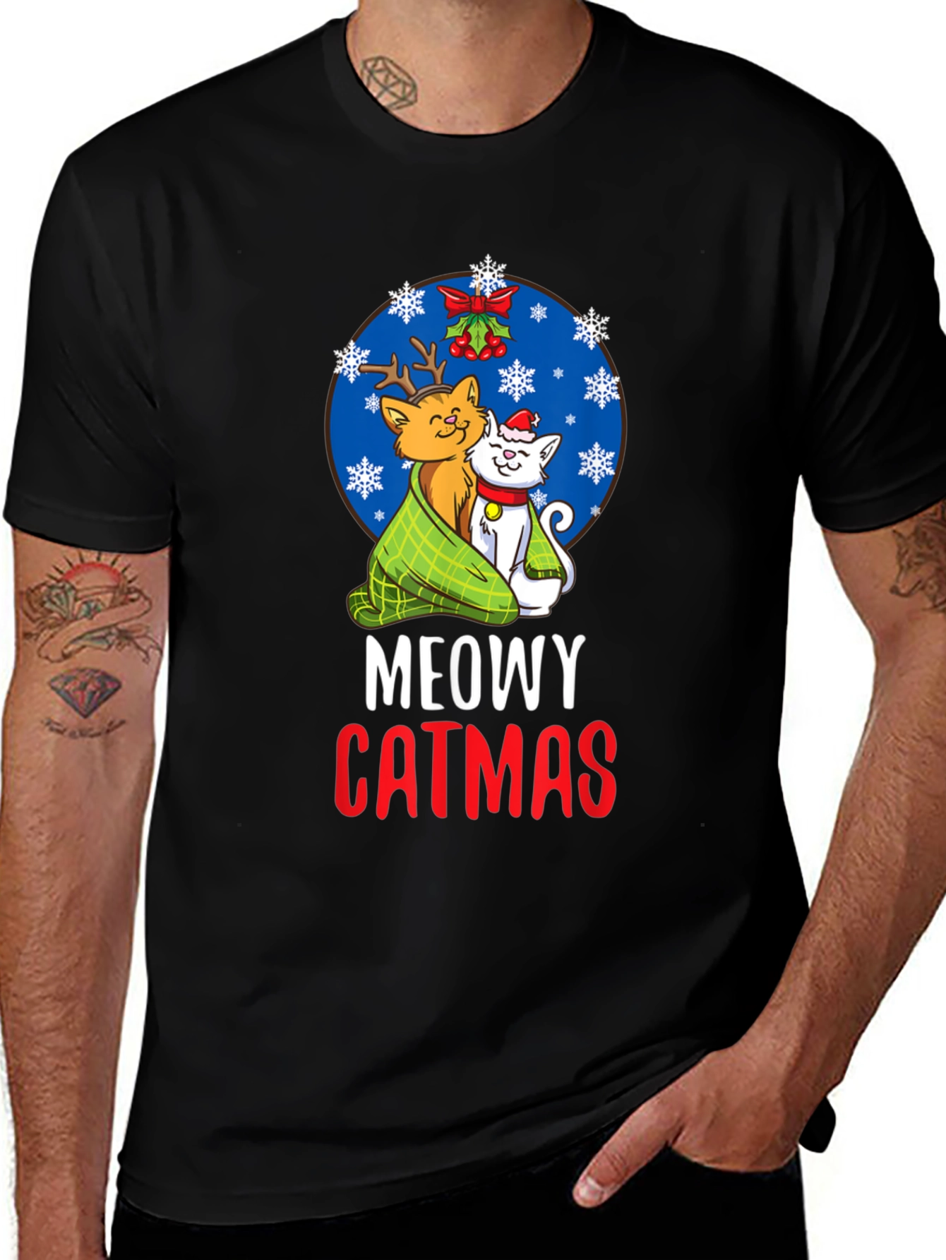 Meowy Catmas Christmas Graphic Tee