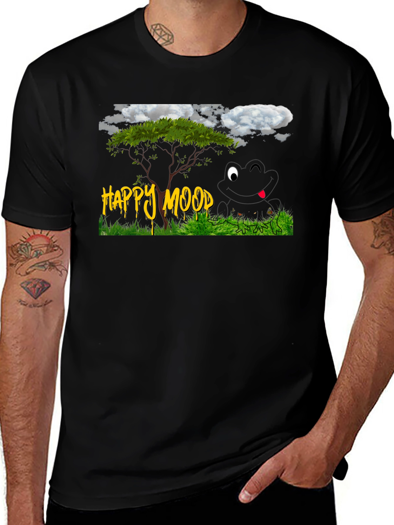 Variant 8 of Happy Mood Frog Graphic Tee - Black