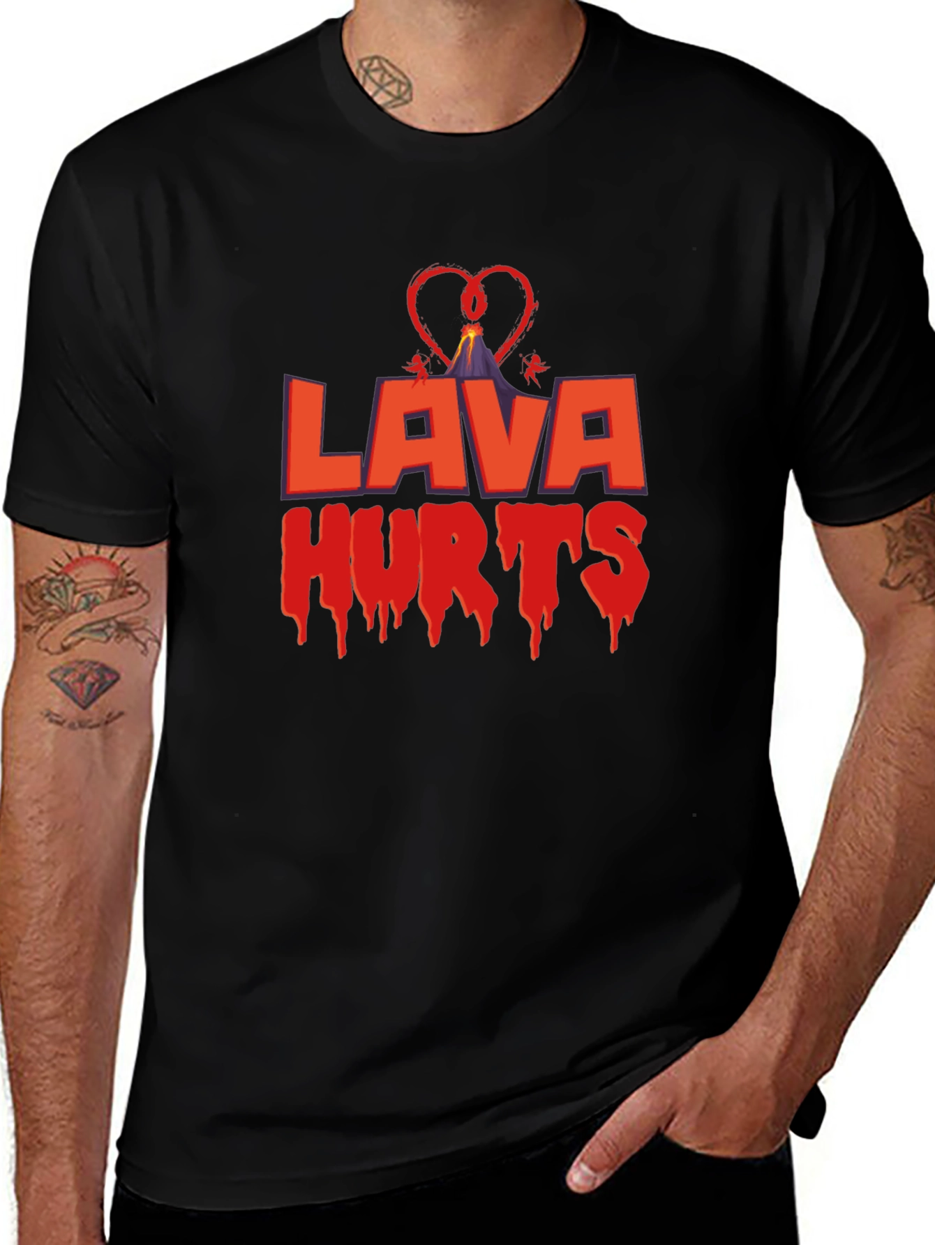 Variant 8 of Lava Hurts Graphic Tee - Black Casual T-Shirt