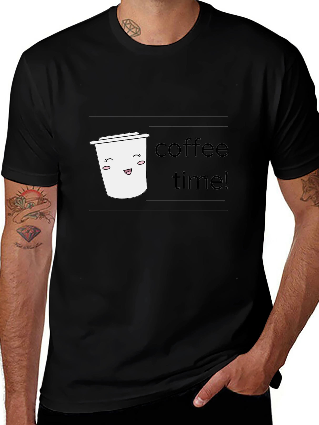 Variant 20 of Coffee Time Graphic Tee - Black Short Sleeve