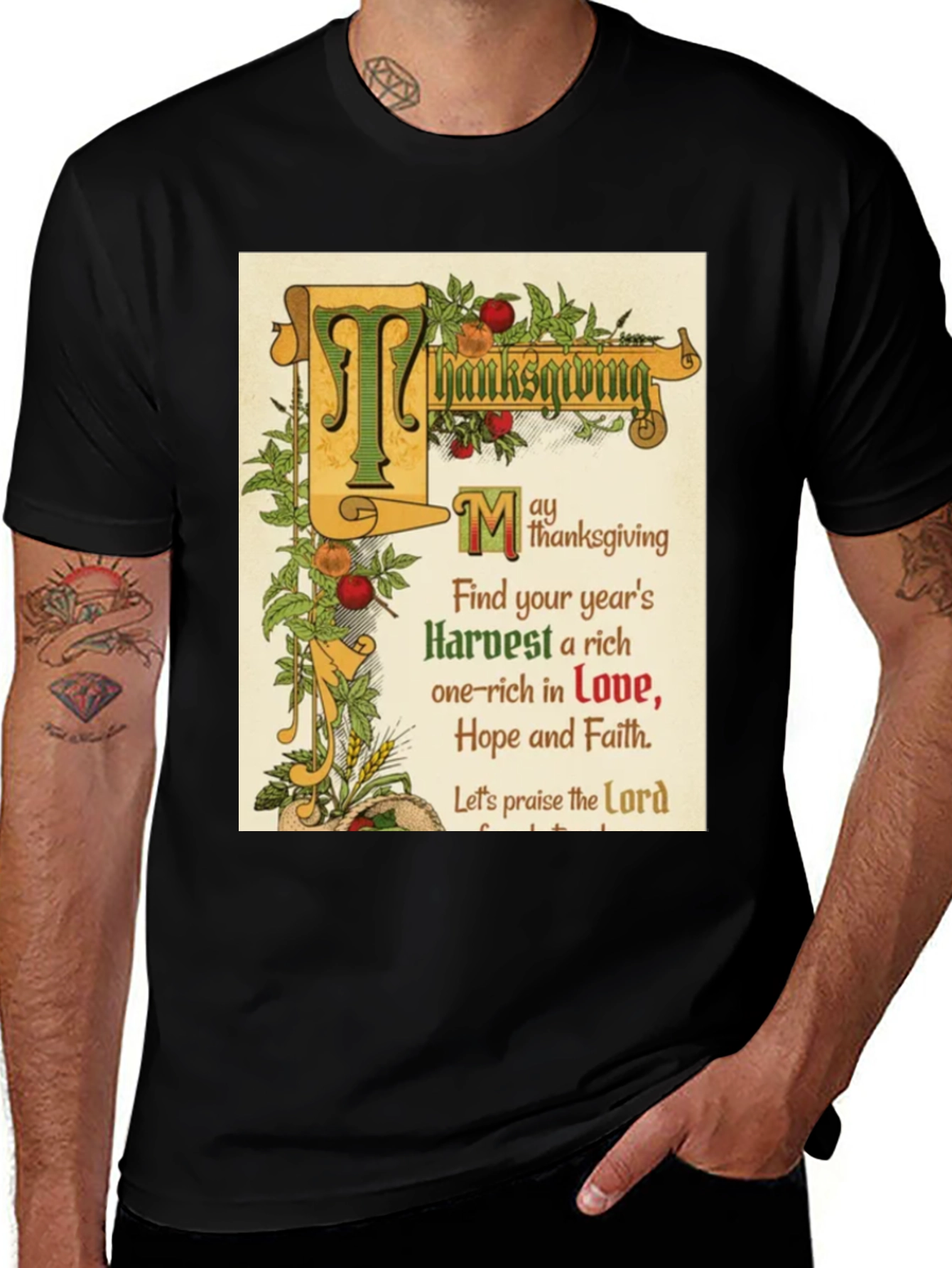 Thanksgiving Harvest T-Shirt - Love, Hope, Faith