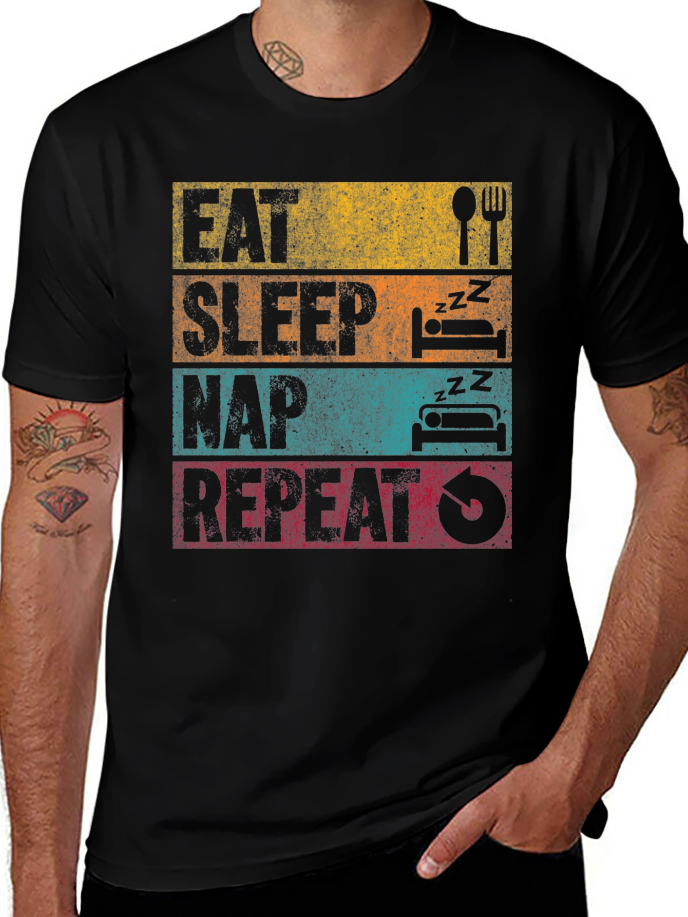 Variant 13 of Eat Sleep Nap Repeat Graphic Tee