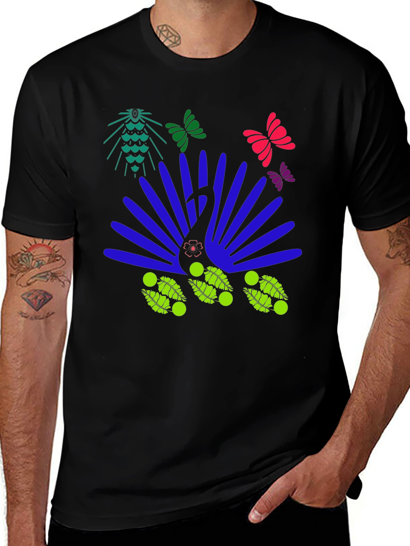 Variant 6 of Abstract Peacock Graphic Tee