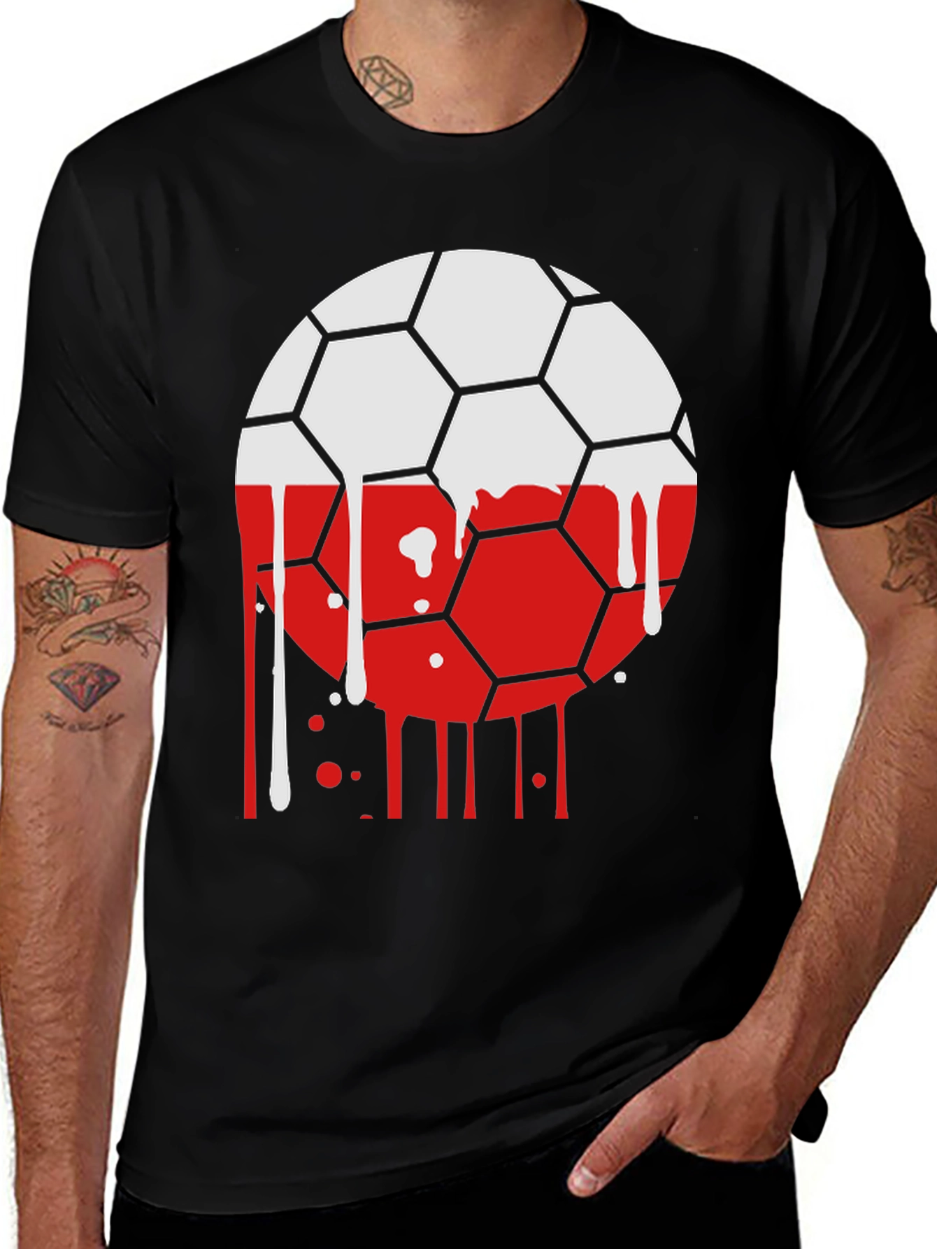 Variant 22 of Dripping Soccer Ball Graphic T-Shirt