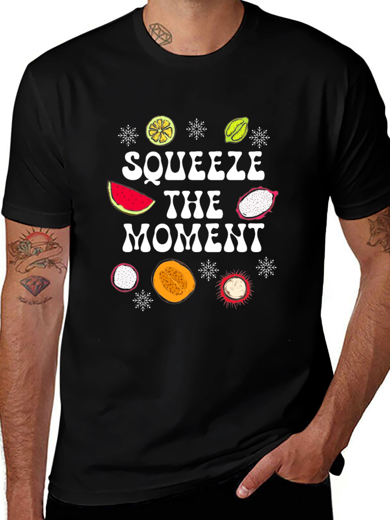 Squeeze The Moment Fruit Graphic T-Shirt