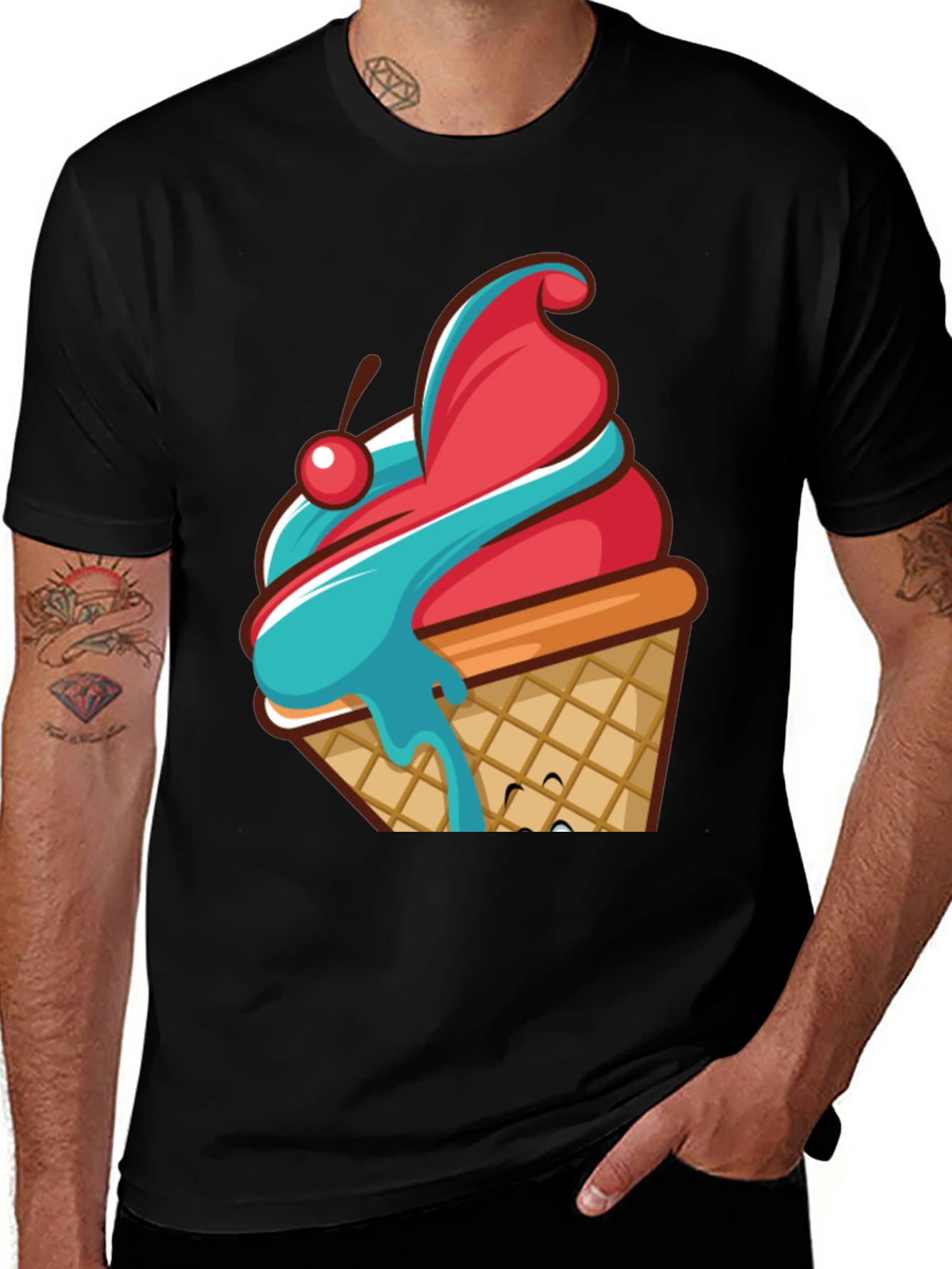 Variant 18 of Ice Cream Cone Graphic T-Shirt - Novelty Design