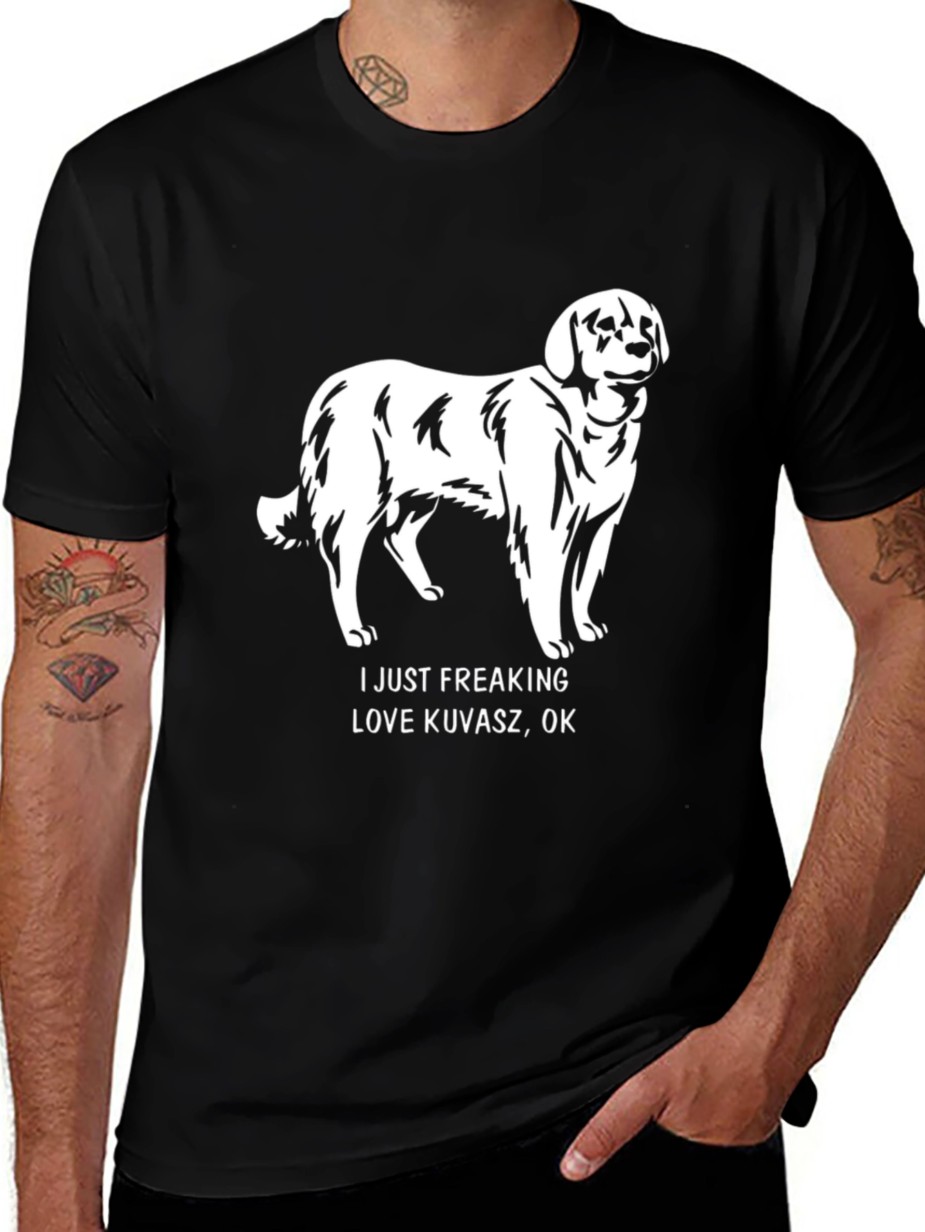 Variant 4 of I Love Kuvasz Dog T-Shirt - Men's Black Tee