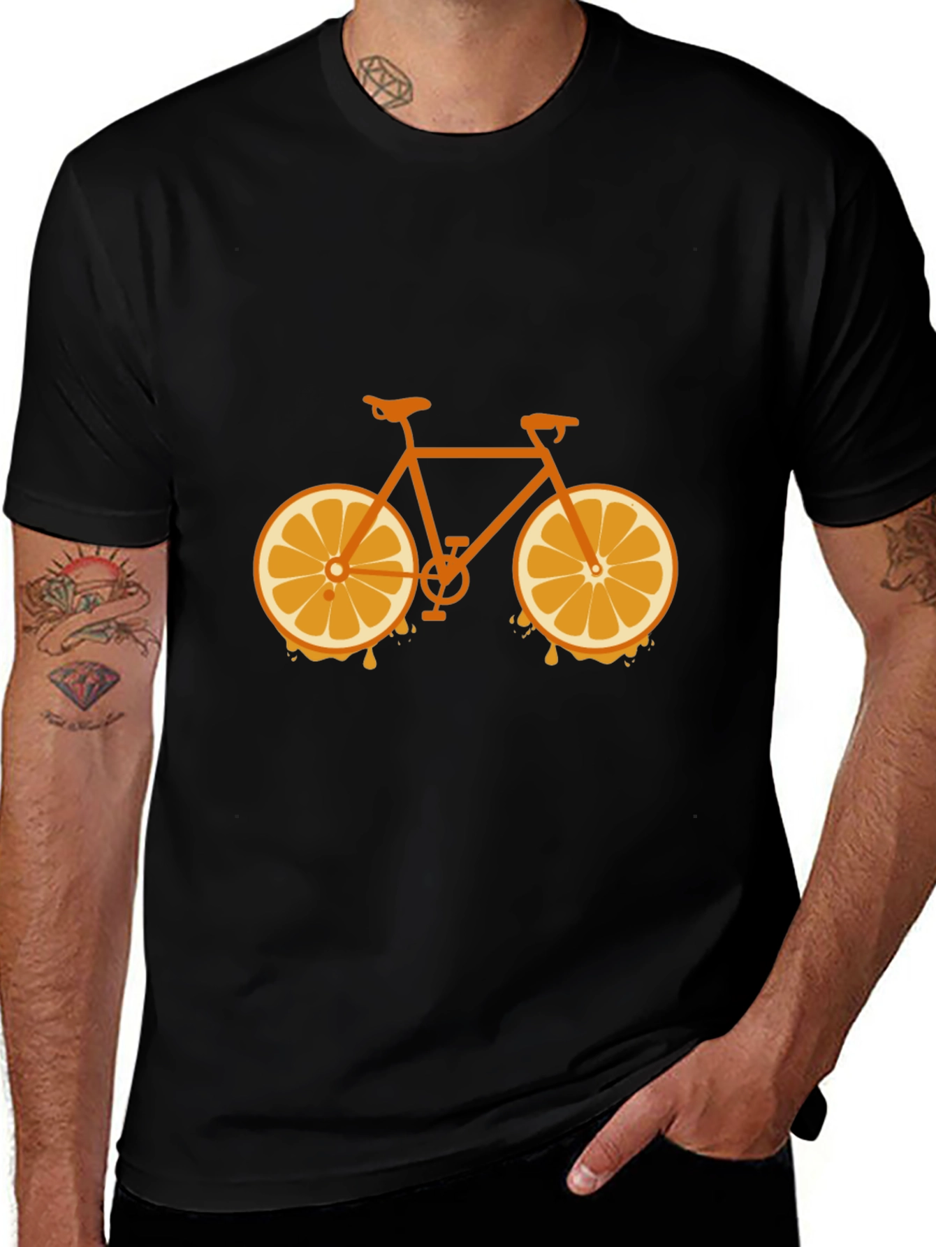 Variant 27 of Orange Slice Bicycle Graphic Tee - Unisex