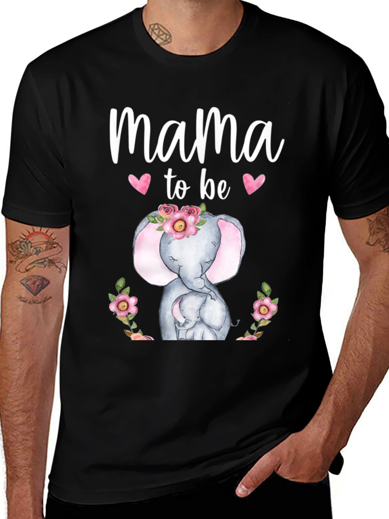 Mama To Be Elephant Graphic T-Shirt