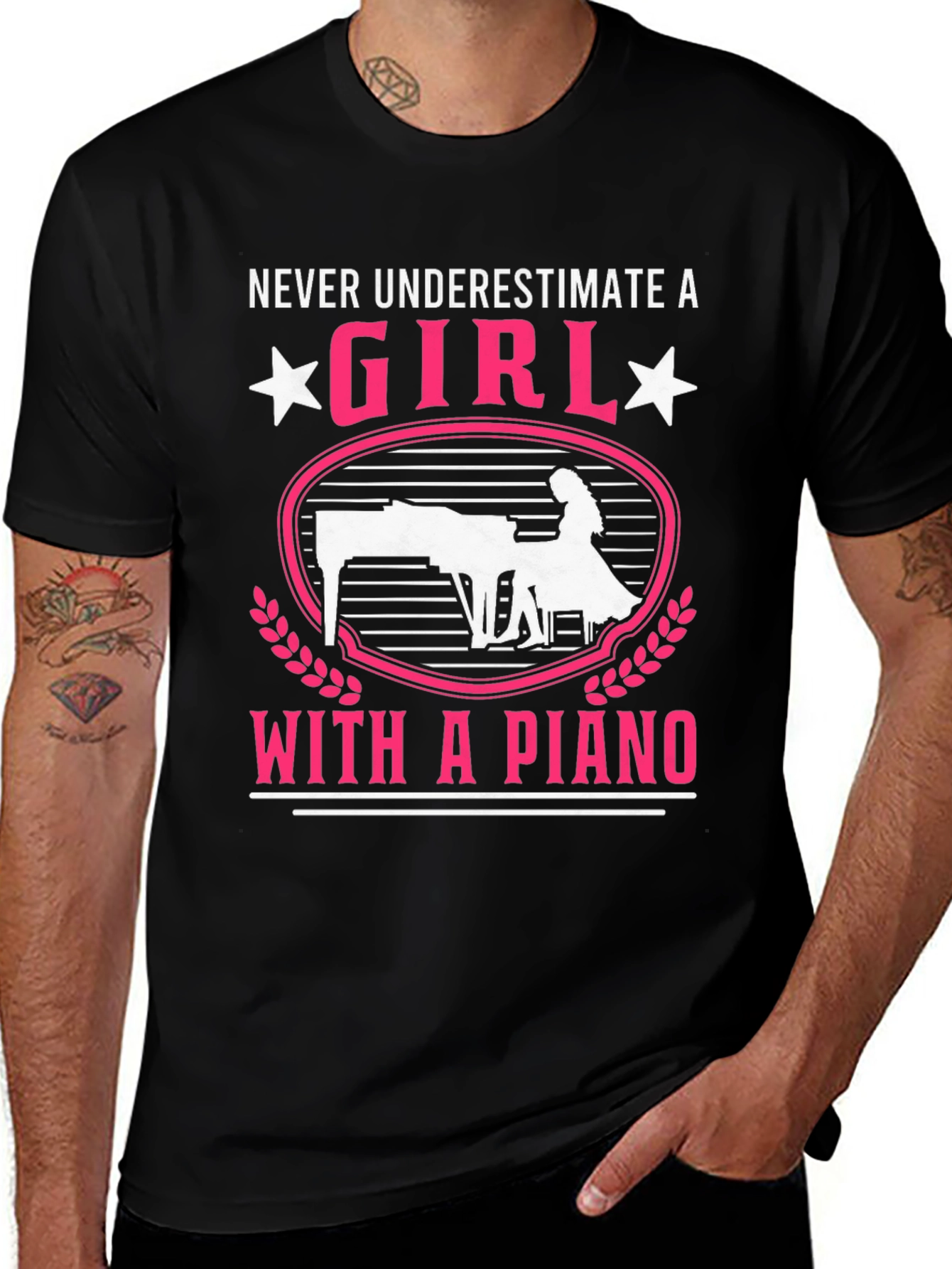 Variant 4 of Girl With a Piano T-Shirt