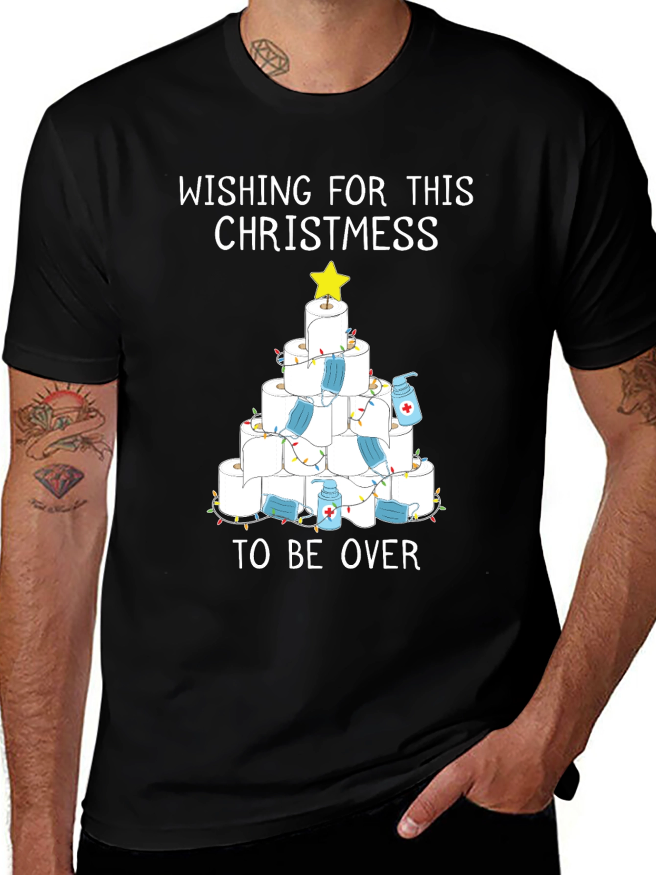 Humorous Toilet Paper Christmas Tree T-Shirt
