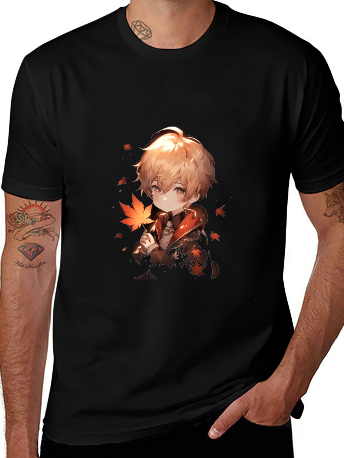 Variant 16 of Anime Boy Graphic Black Tee