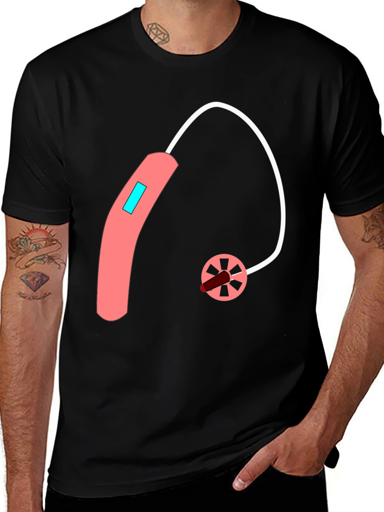 Hearing Aid Graphic Tee - Unique Design