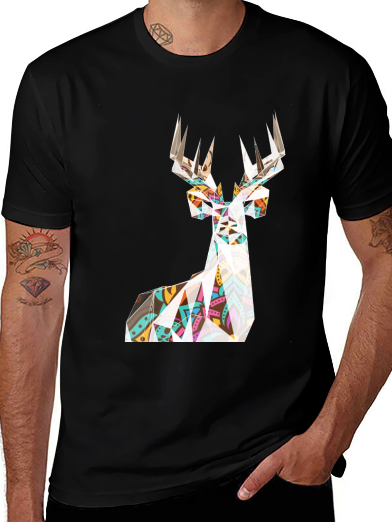 Variant 30 of Geometric Deer T-Shirt - Modern Graphic Tee