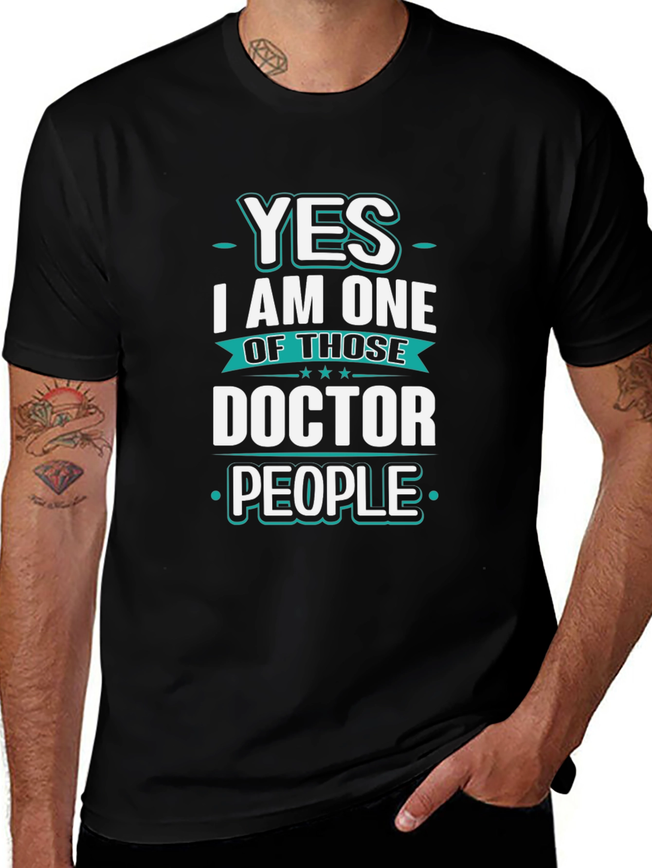 Variant 11 of Yes I Am One of Those Doctor People Black T-Shirt