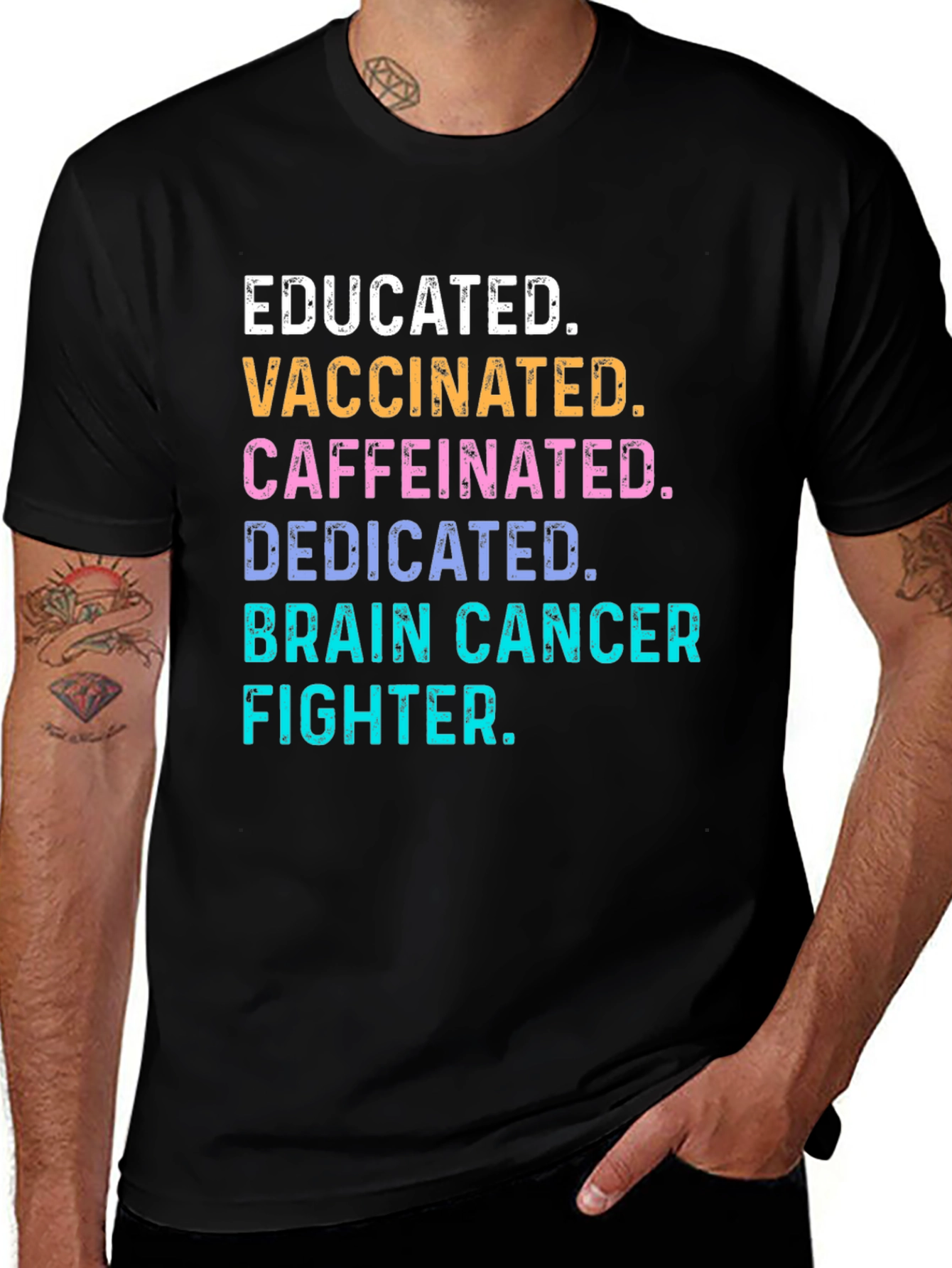 Educated, Vaccinated, Brain Cancer Fighter T-Shirt